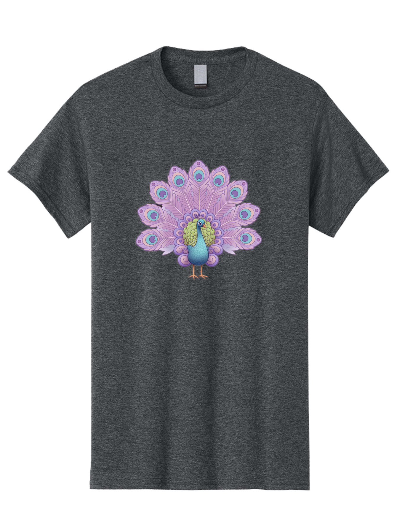 Peacock-2 Men'S Graphic Tee, 100% Cotton, Comfortable Casual Summer Wear, Machine Washable, Peacock Bird, Vibrant Plumage, Colorful Feathers, Blue And Purple Hues, Ornate Tail, Majestic Display, Eye-Catching Patterns, Luxurious Bird, Bab081