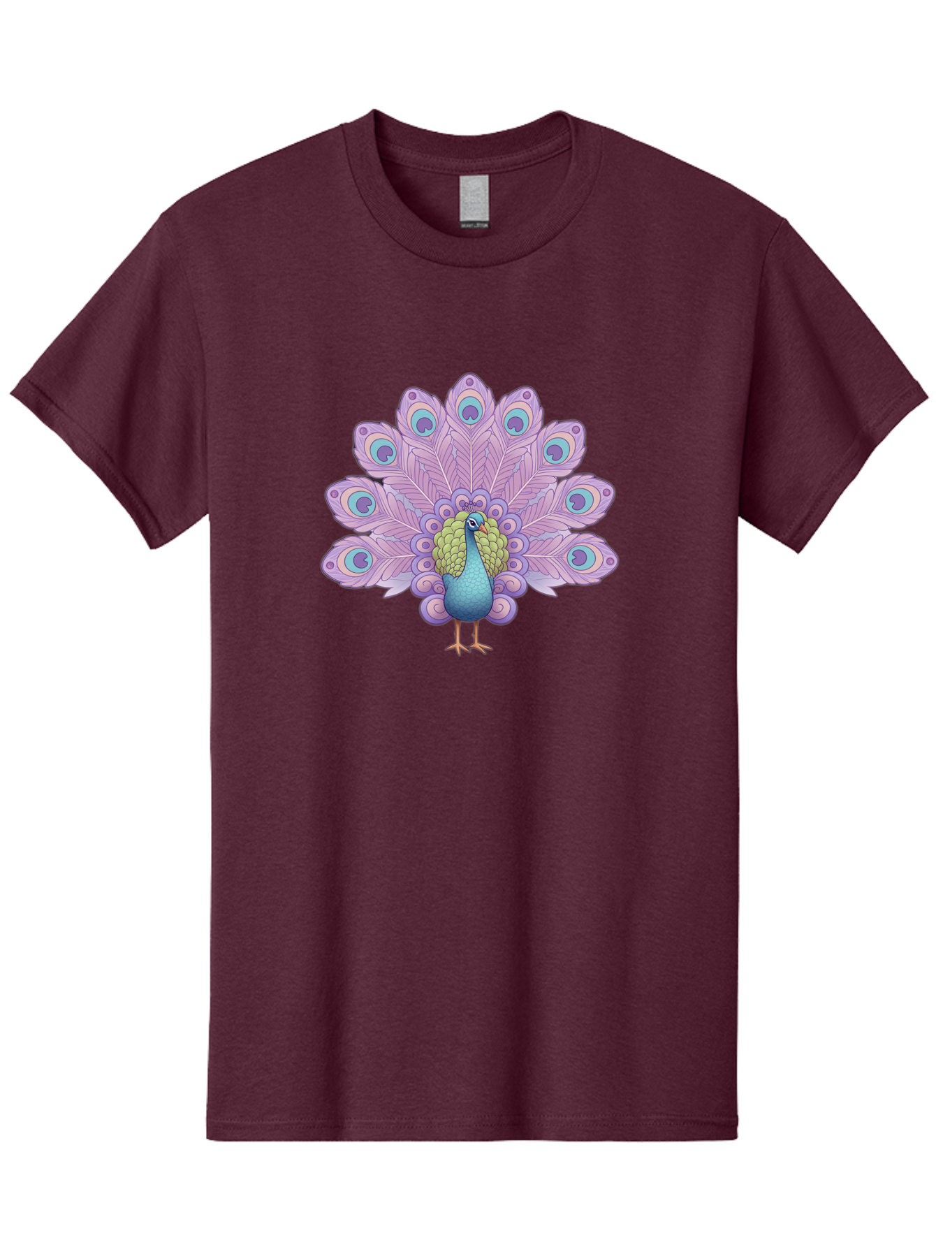 Peacock-2 Men'S Graphic Tee, 100% Cotton, Comfortable Casual Summer Wear, Machine Washable, Peacock Bird, Vibrant Plumage, Colorful Feathers, Blue And Purple Hues, Ornate Tail, Majestic Display, Eye-Catching Patterns, Luxurious Bird, Bab081