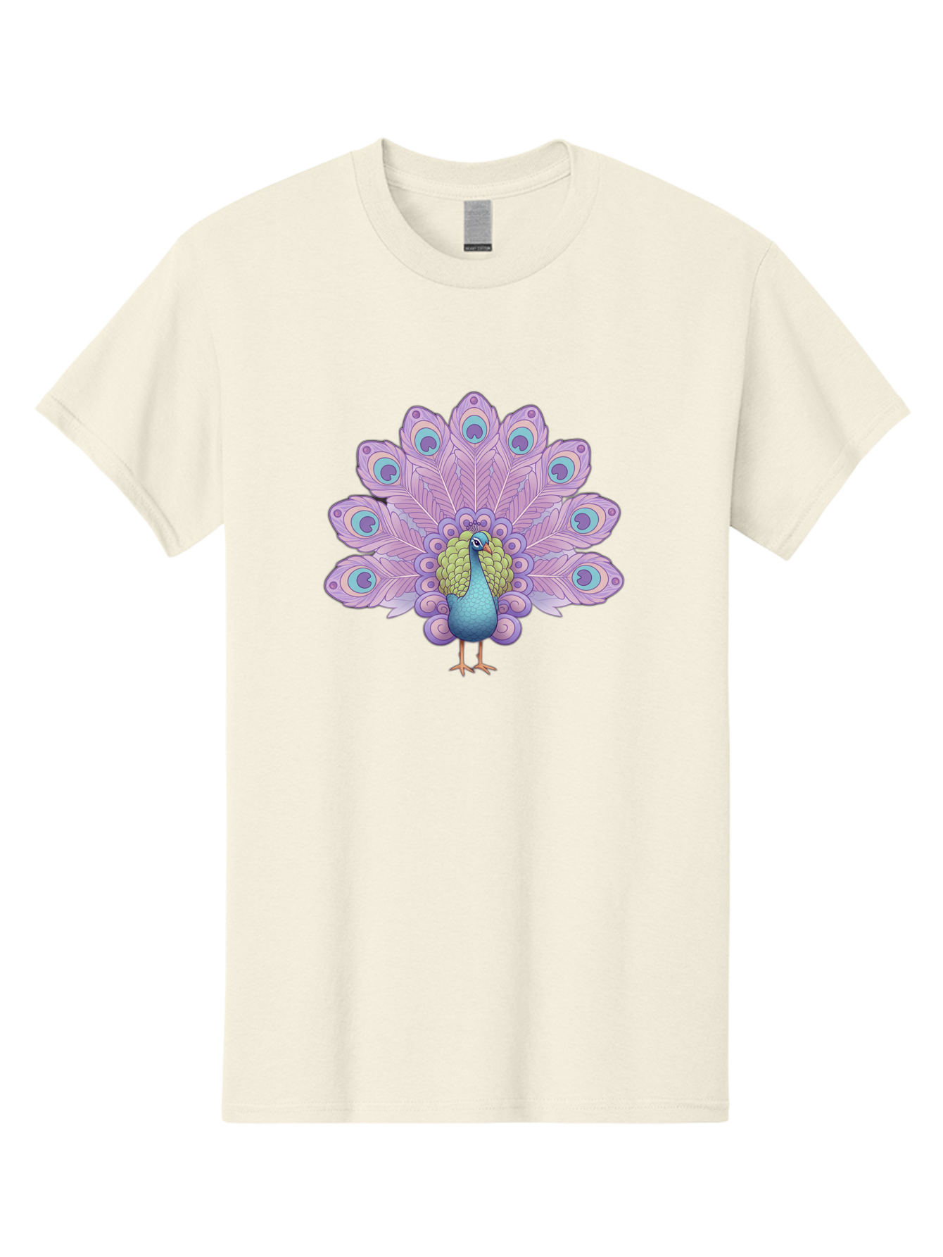 Peacock-2 Men'S Graphic Tee, 100% Cotton, Comfortable Casual Summer Wear, Machine Washable, Peacock Bird, Vibrant Plumage, Colorful Feathers, Blue And Purple Hues, Ornate Tail, Majestic Display, Eye-Catching Patterns, Luxurious Bird, Bab081