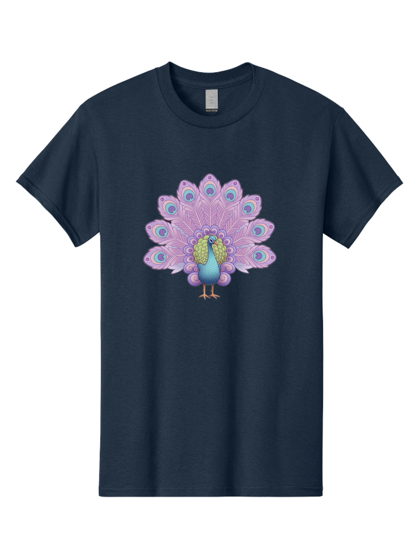 Peacock-2 Men'S Graphic Tee, 100% Cotton, Comfortable Casual Summer Wear, Machine Washable, Peacock Bird, Vibrant Plumage, Colorful Feathers, Blue And Purple Hues, Ornate Tail, Majestic Display, Eye-Catching Patterns, Luxurious Bird, Bab081