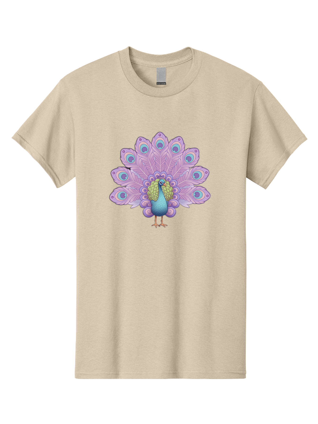 Peacock-2 Men'S Graphic Tee, 100% Cotton, Comfortable Casual Summer Wear, Machine Washable, Peacock Bird, Vibrant Plumage, Colorful Feathers, Blue And Purple Hues, Ornate Tail, Majestic Display, Eye-Catching Patterns, Luxurious Bird, Bab081