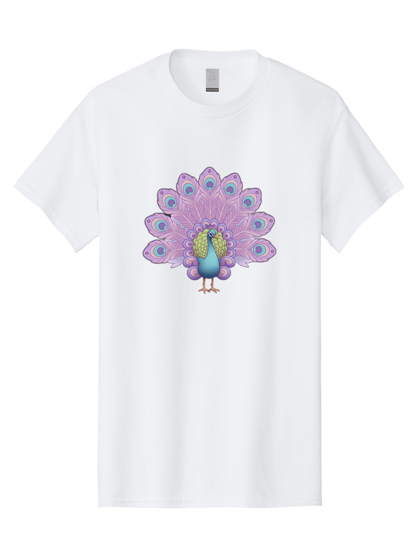 Peacock-2 Men'S Graphic Tee, 100% Cotton, Comfortable Casual Summer Wear, Machine Washable, Peacock Bird, Vibrant Plumage, Colorful Feathers, Blue And Purple Hues, Ornate Tail, Majestic Display, Eye-Catching Patterns, Luxurious Bird, Bab081
