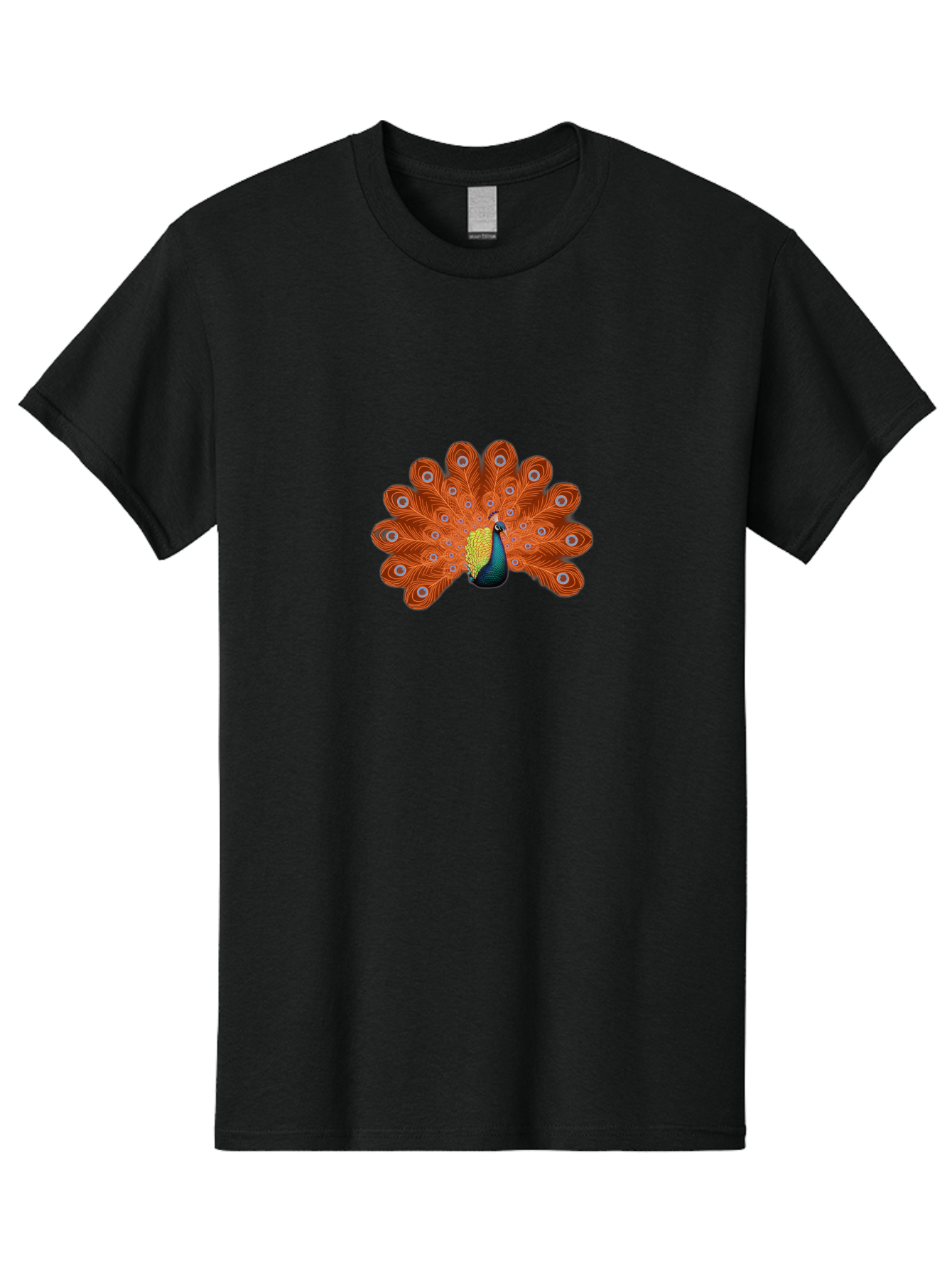 Peacock-20 Men'S Graphic Tee, 100% Cotton, Comfortable Casual Summer Wear, Machine Washable, Vibrant Peacock, Colorful Plumage, Orange Feathers, Blue And Yellow Body, Majestic Bird, Eye-Catching Display, Natural Beauty, Wildlife, Exotic Bird Bab082