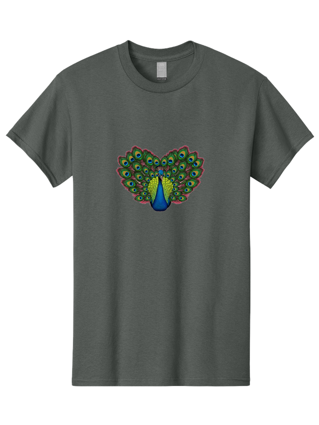 Peacock-21 Men'S Graphic Tee, 100% Cotton, Comfortable Casual Summer Wear, Machine Washable, Peacock Feather, Bird Plumage, Colorful Display, Vibrant Colors, Beautiful Bird, Eye-Catching Pattern, Stunning Feathers, Majestic Creature Bab083