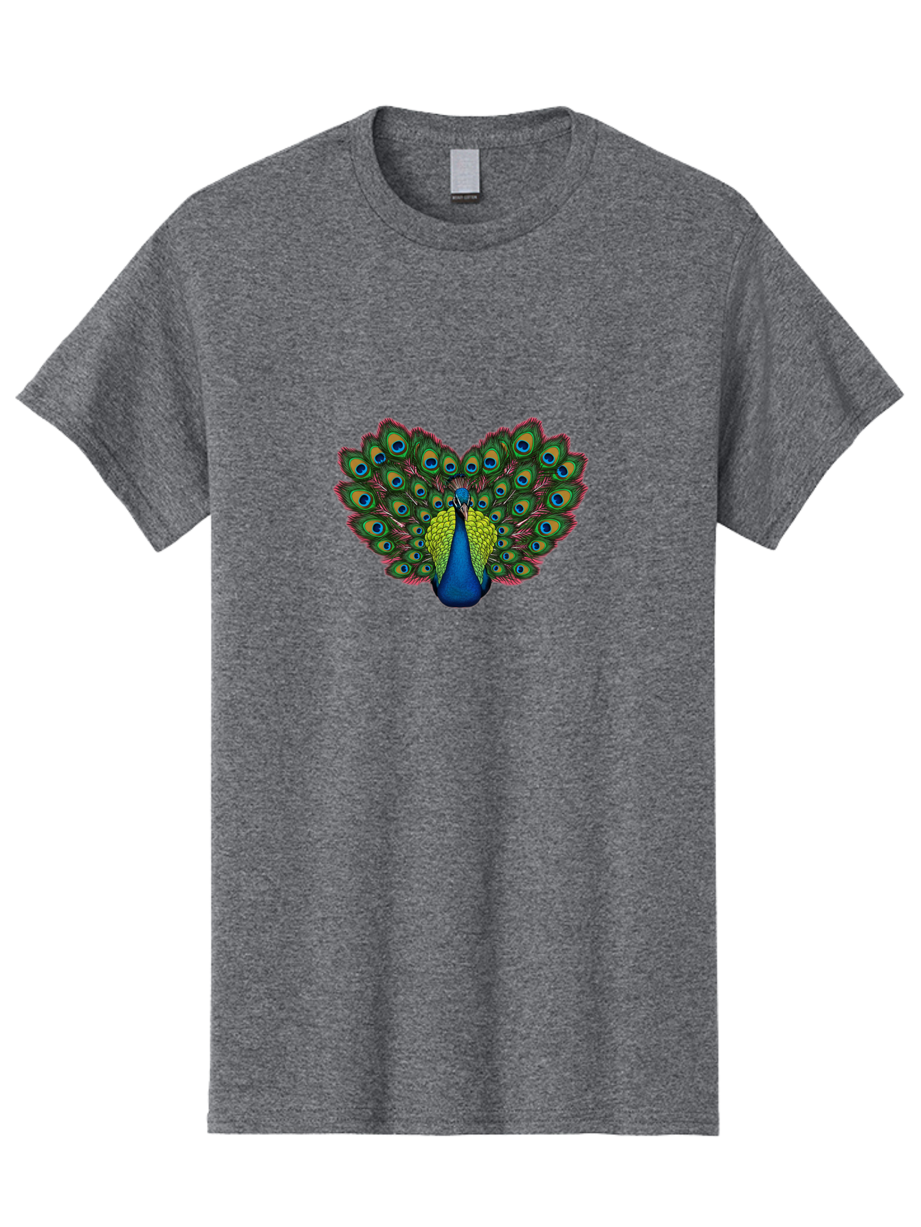Peacock-21 Men'S Graphic Tee, 100% Cotton, Comfortable Casual Summer Wear, Machine Washable, Peacock Feather, Bird Plumage, Colorful Display, Vibrant Colors, Beautiful Bird, Eye-Catching Pattern, Stunning Feathers, Majestic Creature Bab083