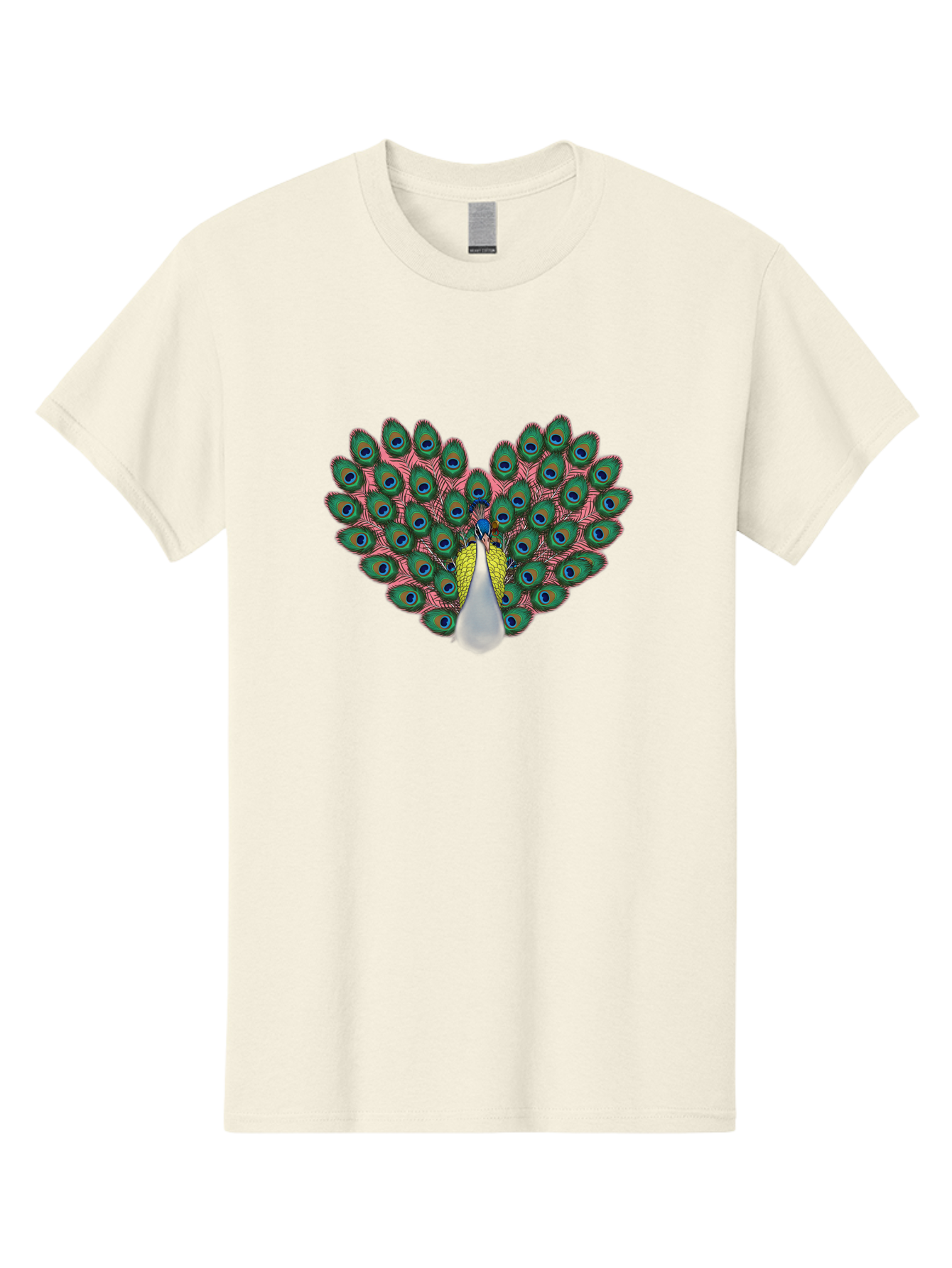 Peacock-22 Men'S Graphic Tee, 100% Cotton, Comfortable Casual Summer Wear, Machine Washable, Peacock Spreading Tail, Colorful Plumage, Vibrant Feathers, Blue Eyespots, Green And Pink Hues, Majestic Bird, Proud Display, Iridescent Colors, Bab084