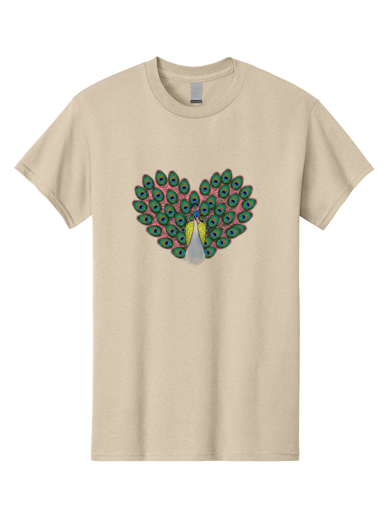 Peacock-22 Men'S Graphic Tee, 100% Cotton, Comfortable Casual Summer Wear, Machine Washable, Peacock Spreading Tail, Colorful Plumage, Vibrant Feathers, Blue Eyespots, Green And Pink Hues, Majestic Bird, Proud Display, Iridescent Colors, Bab084