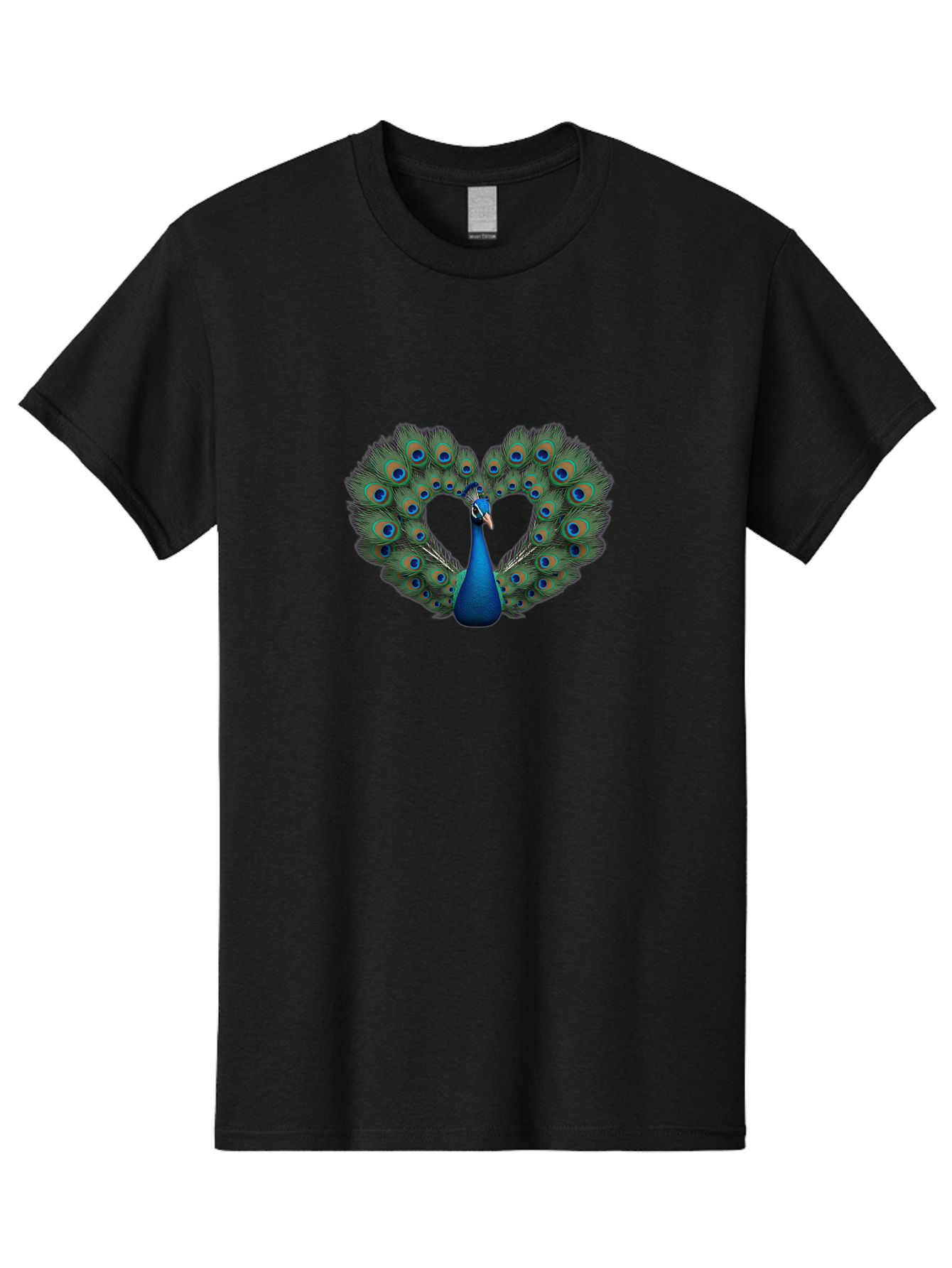Peacock-24 Men'S Graphic Tee, 100% Cotton, Comfortable Casual Summer Wear, Machine Washable, Peacock, Majestic Bird, Feathers Spread, Iridescent Colors, Blue Eyespots, Vibrant Plumage, Ornate, Exotic, Beautiful, Fancy, Eye-Catching, Bab086