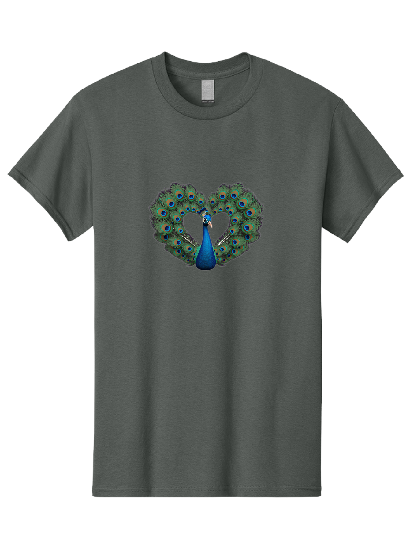 Peacock-24 Men'S Graphic Tee, 100% Cotton, Comfortable Casual Summer Wear, Machine Washable, Peacock, Majestic Bird, Feathers Spread, Iridescent Colors, Blue Eyespots, Vibrant Plumage, Ornate, Exotic, Beautiful, Fancy, Eye-Catching, Bab086