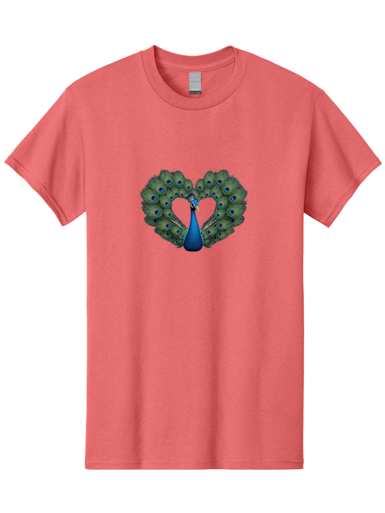 Peacock-24 Men'S Graphic Tee, 100% Cotton, Comfortable Casual Summer Wear, Machine Washable, Peacock, Majestic Bird, Feathers Spread, Iridescent Colors, Blue Eyespots, Vibrant Plumage, Ornate, Exotic, Beautiful, Fancy, Eye-Catching, Bab086