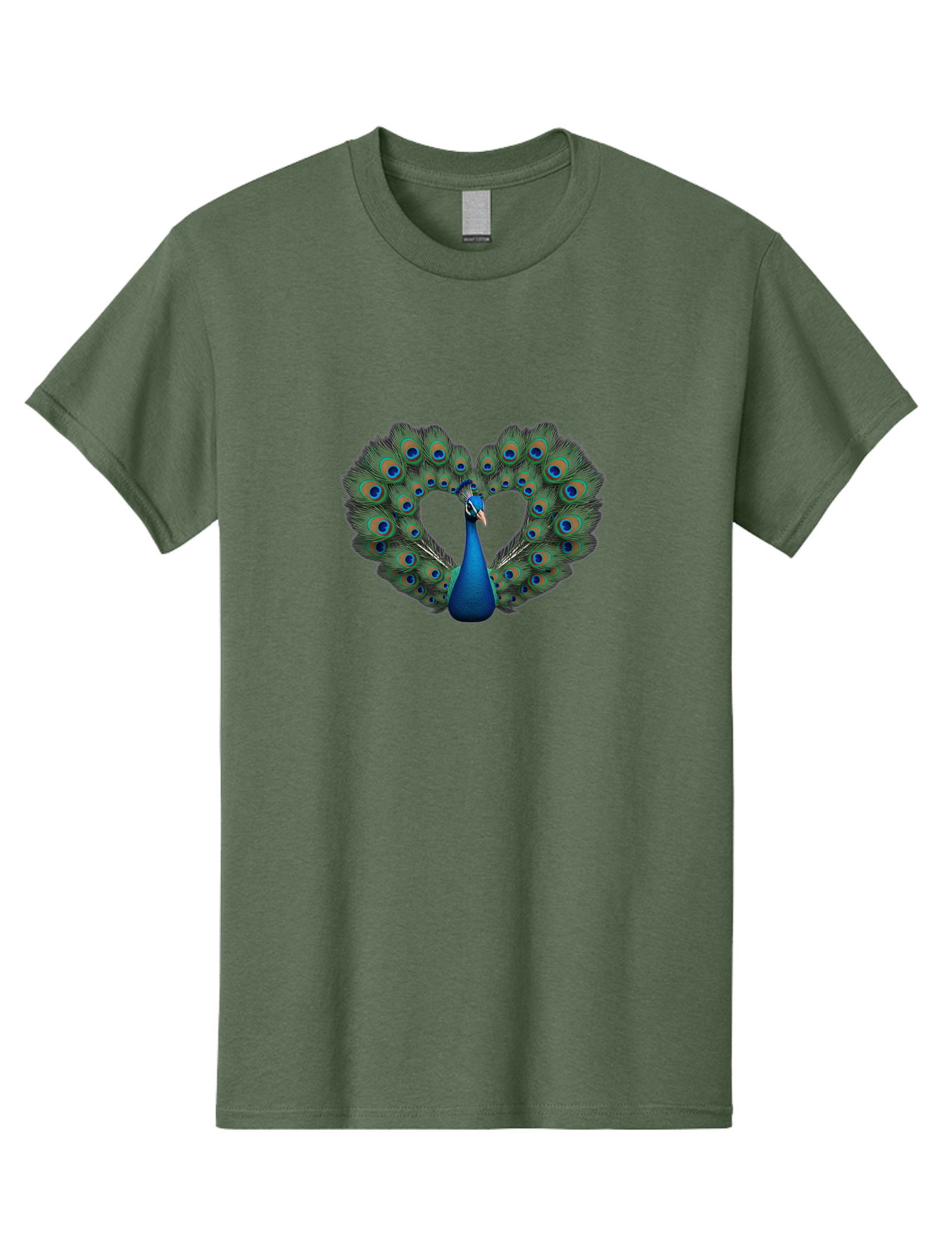 Peacock-24 Men'S Graphic Tee, 100% Cotton, Comfortable Casual Summer Wear, Machine Washable, Peacock, Majestic Bird, Feathers Spread, Iridescent Colors, Blue Eyespots, Vibrant Plumage, Ornate, Exotic, Beautiful, Fancy, Eye-Catching, Bab086