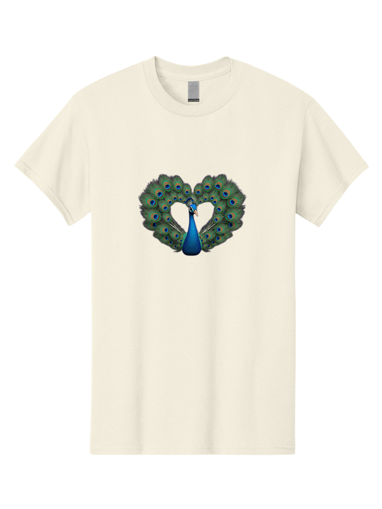 Peacock-24 Men'S Graphic Tee, 100% Cotton, Comfortable Casual Summer Wear, Machine Washable, Peacock, Majestic Bird, Feathers Spread, Iridescent Colors, Blue Eyespots, Vibrant Plumage, Ornate, Exotic, Beautiful, Fancy, Eye-Catching, Bab086