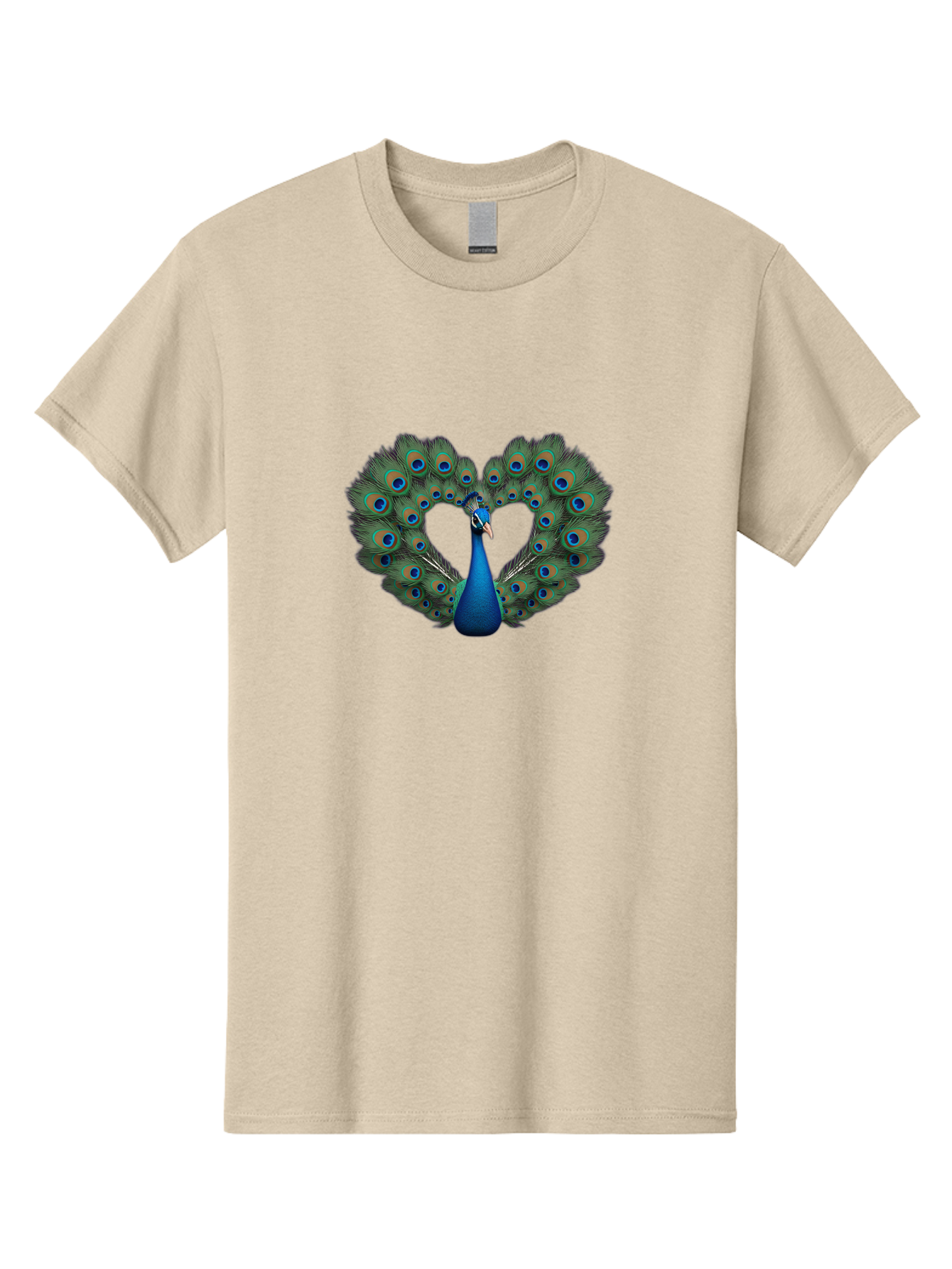 Peacock-24 Men'S Graphic Tee, 100% Cotton, Comfortable Casual Summer Wear, Machine Washable, Peacock, Majestic Bird, Feathers Spread, Iridescent Colors, Blue Eyespots, Vibrant Plumage, Ornate, Exotic, Beautiful, Fancy, Eye-Catching, Bab086
