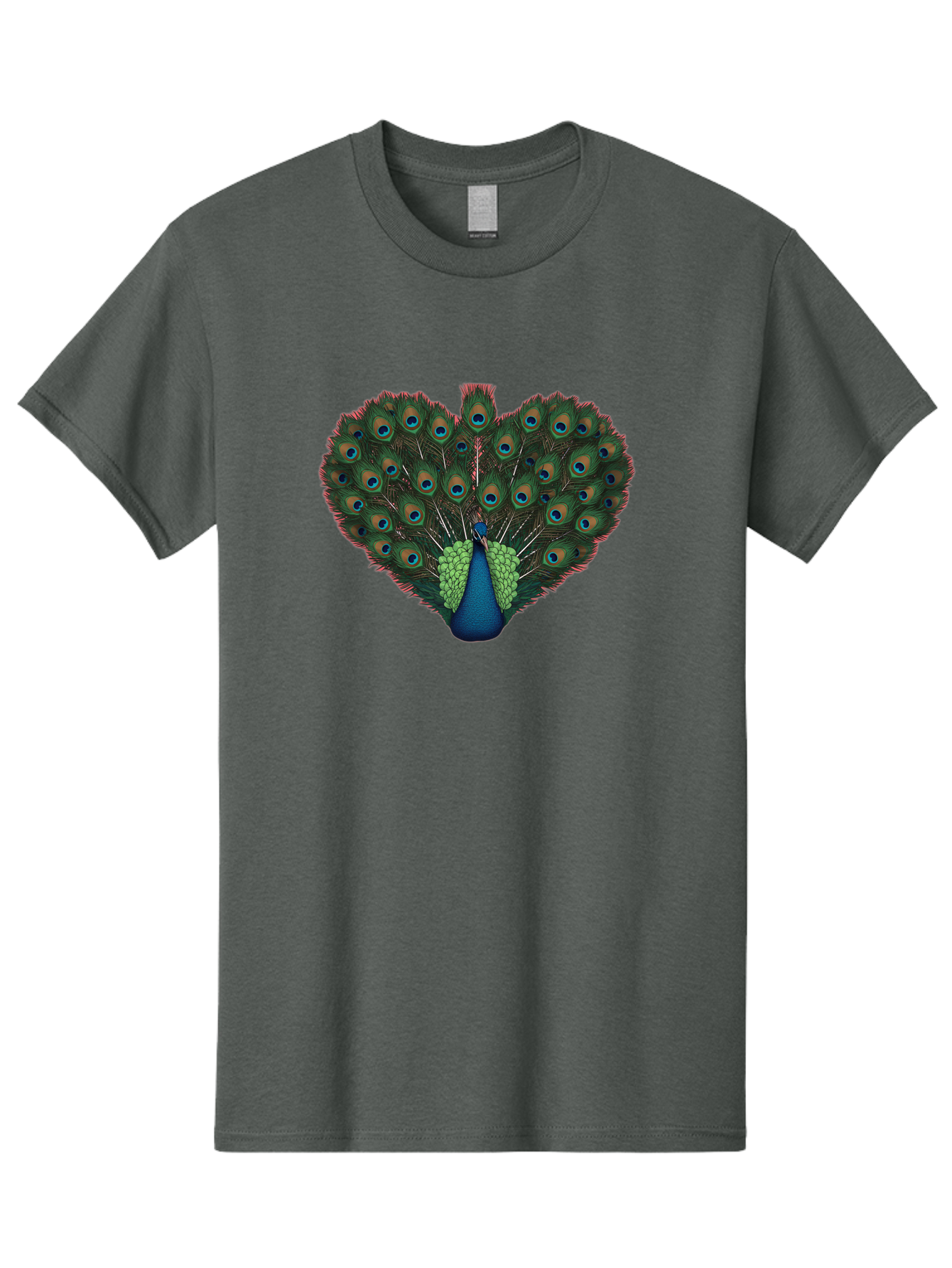 Peacock-26 Men'S Graphic Tee, 100% Cotton, Comfortable Casual Summer Wear, Machine Washable, Peacock Feather Display, Vibrant Plumage, Blue And Green Hues, Eye-Catching Pattern, Majestic Bird, Ornate Tail Feathers, Colorful Bird, Exotic Beauty Bab088