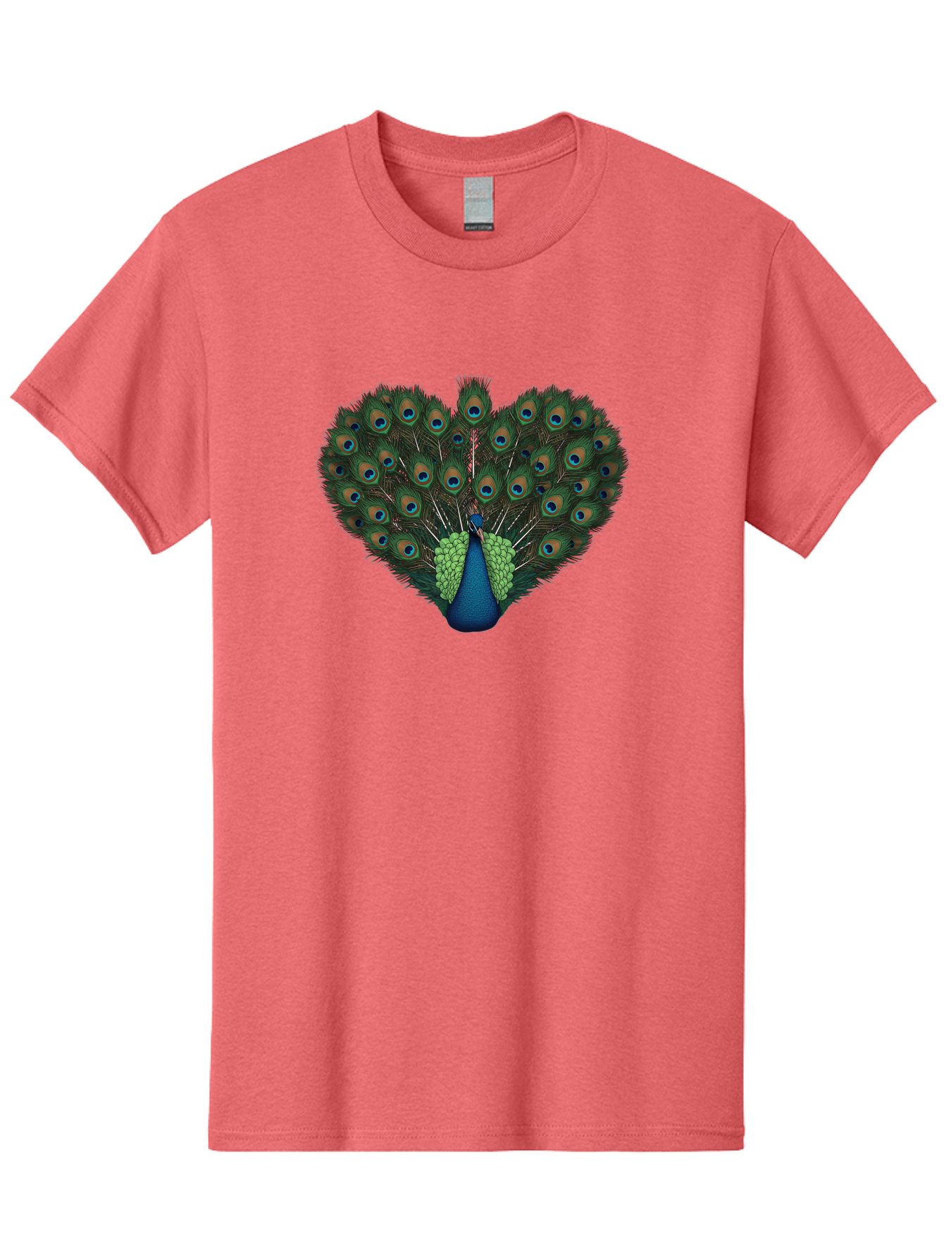 Peacock-26 Men'S Graphic Tee, 100% Cotton, Comfortable Casual Summer Wear, Machine Washable, Peacock Feather Display, Vibrant Plumage, Blue And Green Hues, Eye-Catching Pattern, Majestic Bird, Ornate Tail Feathers, Colorful Bird, Exotic Beauty Bab088