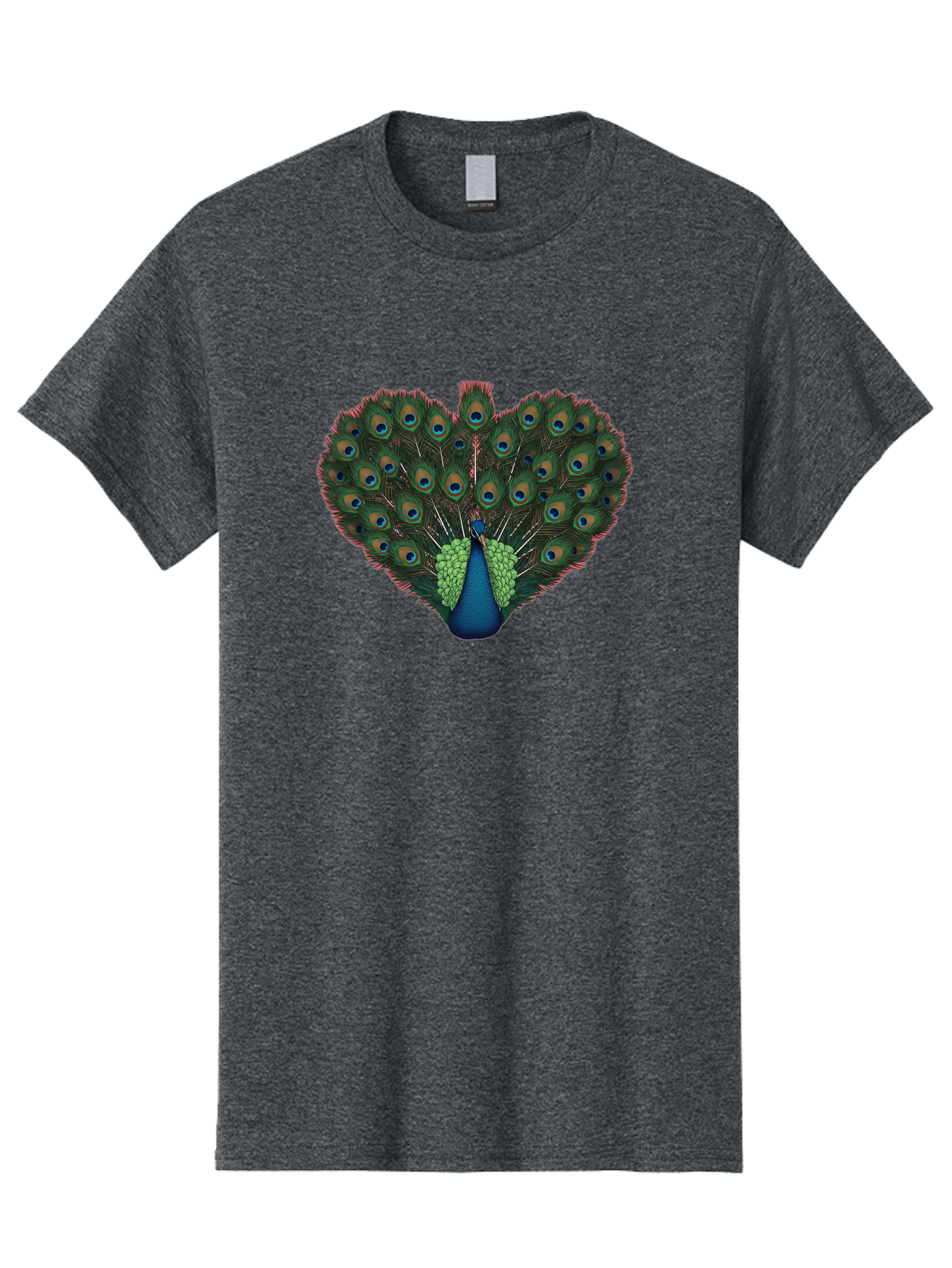 Peacock-26 Men'S Graphic Tee, 100% Cotton, Comfortable Casual Summer Wear, Machine Washable, Peacock Feather Display, Vibrant Plumage, Blue And Green Hues, Eye-Catching Pattern, Majestic Bird, Ornate Tail Feathers, Colorful Bird, Exotic Beauty Bab088