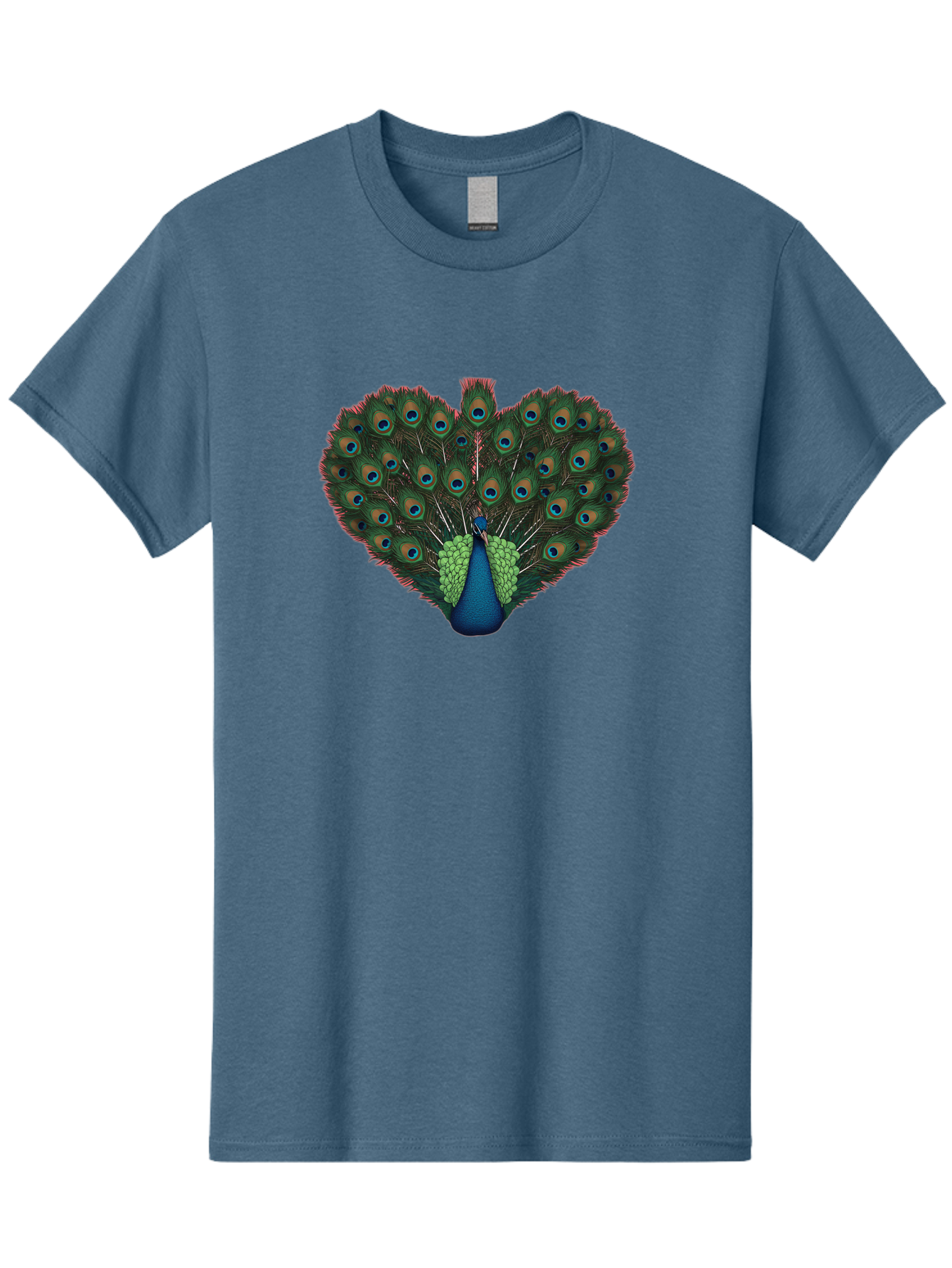 Peacock-26 Men'S Graphic Tee, 100% Cotton, Comfortable Casual Summer Wear, Machine Washable, Peacock Feather Display, Vibrant Plumage, Blue And Green Hues, Eye-Catching Pattern, Majestic Bird, Ornate Tail Feathers, Colorful Bird, Exotic Beauty Bab088