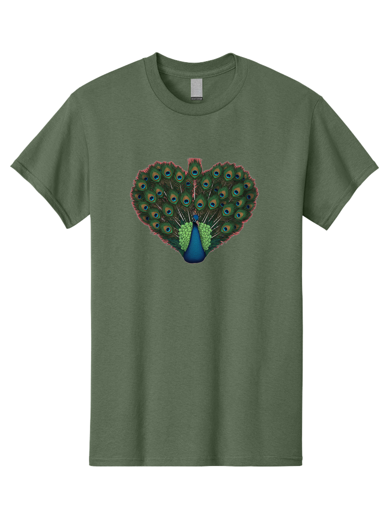 Peacock-26 Men'S Graphic Tee, 100% Cotton, Comfortable Casual Summer Wear, Machine Washable, Peacock Feather Display, Vibrant Plumage, Blue And Green Hues, Eye-Catching Pattern, Majestic Bird, Ornate Tail Feathers, Colorful Bird, Exotic Beauty Bab088