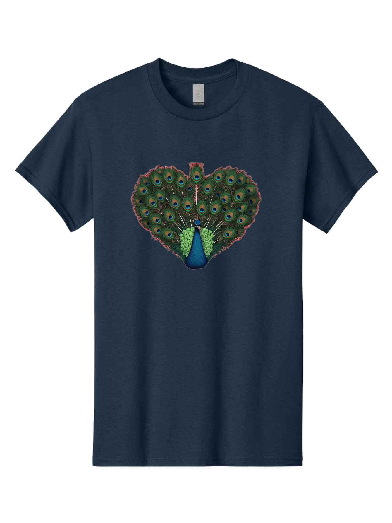 Peacock-26 Men'S Graphic Tee, 100% Cotton, Comfortable Casual Summer Wear, Machine Washable, Peacock Feather Display, Vibrant Plumage, Blue And Green Hues, Eye-Catching Pattern, Majestic Bird, Ornate Tail Feathers, Colorful Bird, Exotic Beauty Bab088