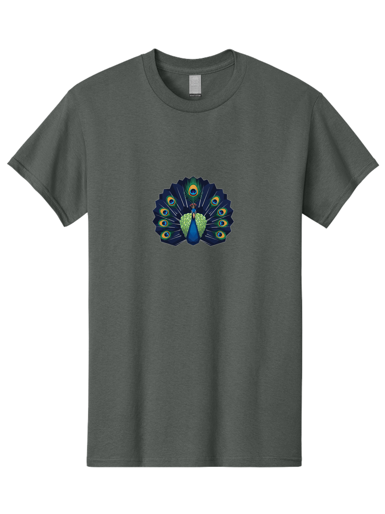 Peacock-27 Men'S Graphic Tee, 100% Cotton, Comfortable Casual Summer Wear, Machine Washable, Peacock Spreading Tail, Vibrant Plumage, Blue And Green Feathers, Eye-Catching Display, Majestic Bird, Colorful Illustration, Wildlife Art, Bab089