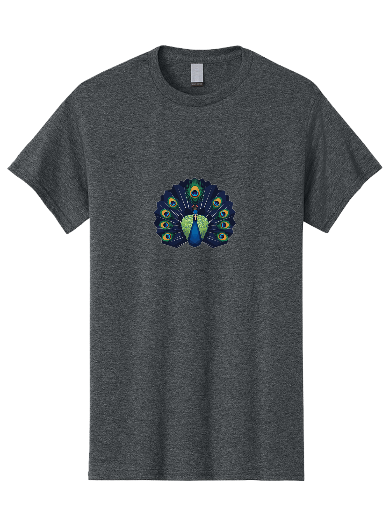Peacock-27 Men'S Graphic Tee, 100% Cotton, Comfortable Casual Summer Wear, Machine Washable, Peacock Spreading Tail, Vibrant Plumage, Blue And Green Feathers, Eye-Catching Display, Majestic Bird, Colorful Illustration, Wildlife Art, Bab089