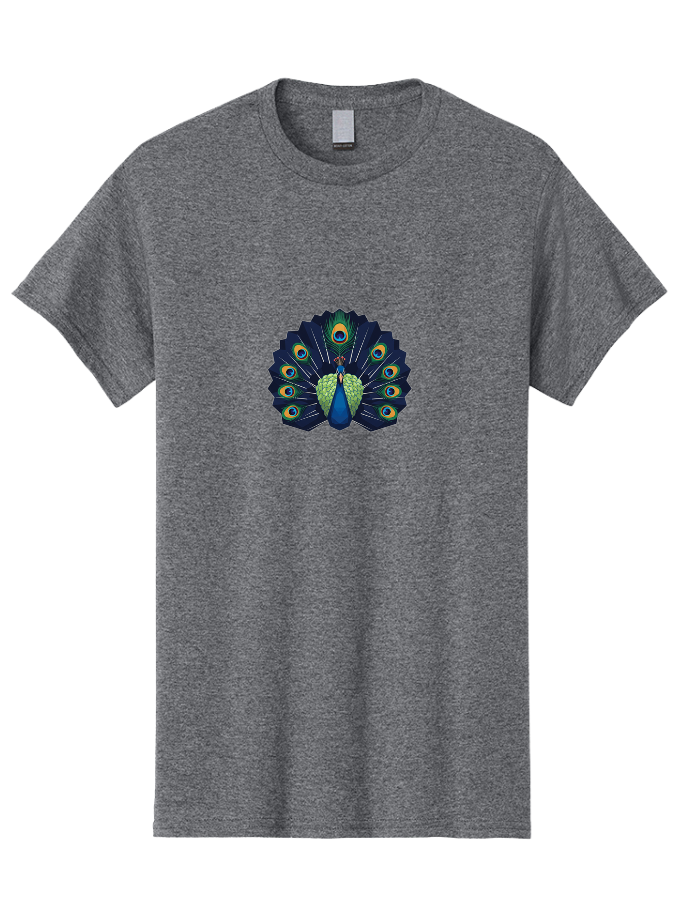 Peacock-27 Men'S Graphic Tee, 100% Cotton, Comfortable Casual Summer Wear, Machine Washable, Peacock Spreading Tail, Vibrant Plumage, Blue And Green Feathers, Eye-Catching Display, Majestic Bird, Colorful Illustration, Wildlife Art, Bab089