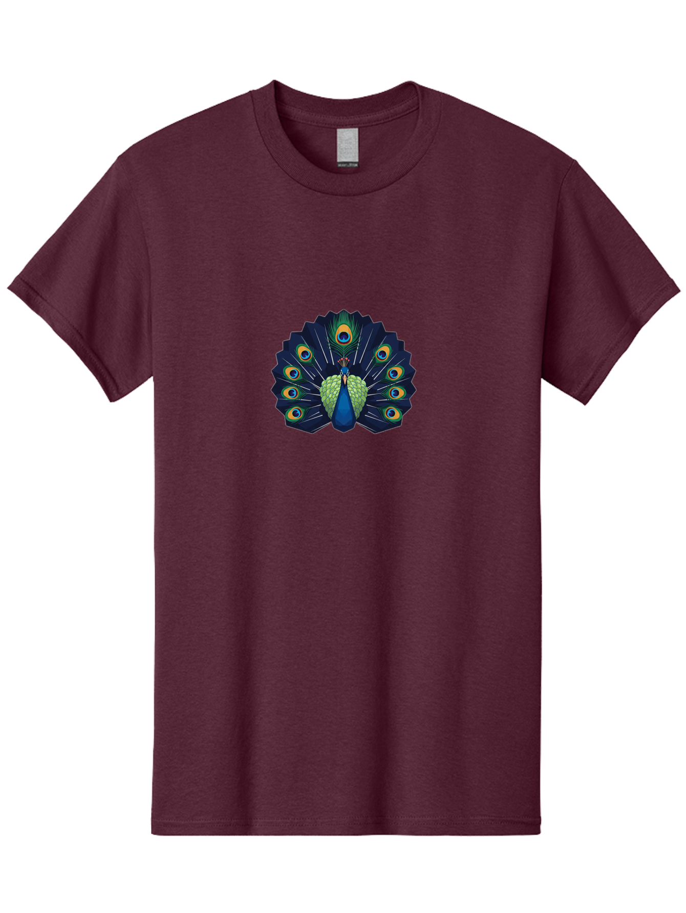 Peacock-27 Men'S Graphic Tee, 100% Cotton, Comfortable Casual Summer Wear, Machine Washable, Peacock Spreading Tail, Vibrant Plumage, Blue And Green Feathers, Eye-Catching Display, Majestic Bird, Colorful Illustration, Wildlife Art, Bab089