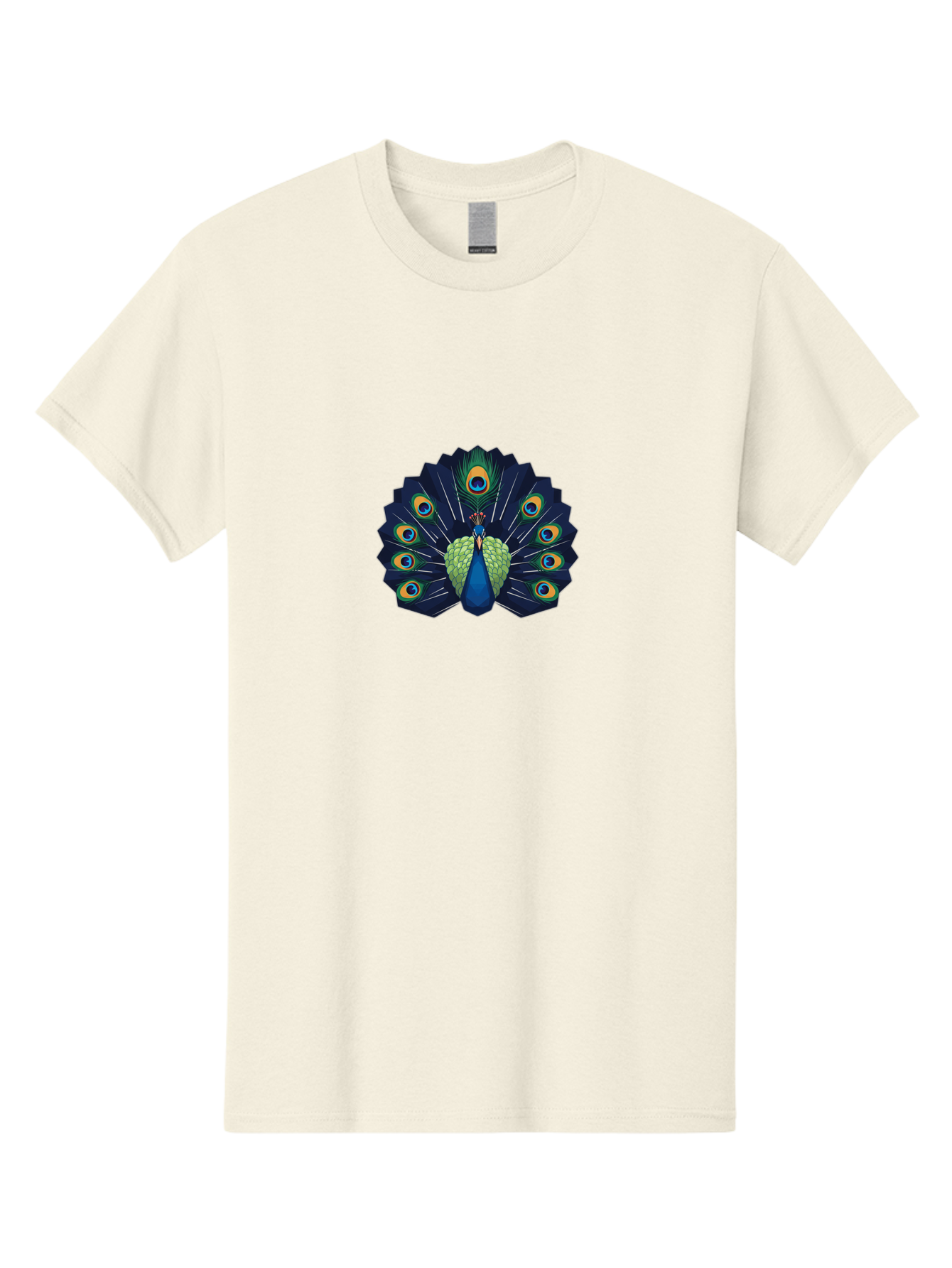 Peacock-27 Men'S Graphic Tee, 100% Cotton, Comfortable Casual Summer Wear, Machine Washable, Peacock Spreading Tail, Vibrant Plumage, Blue And Green Feathers, Eye-Catching Display, Majestic Bird, Colorful Illustration, Wildlife Art, Bab089