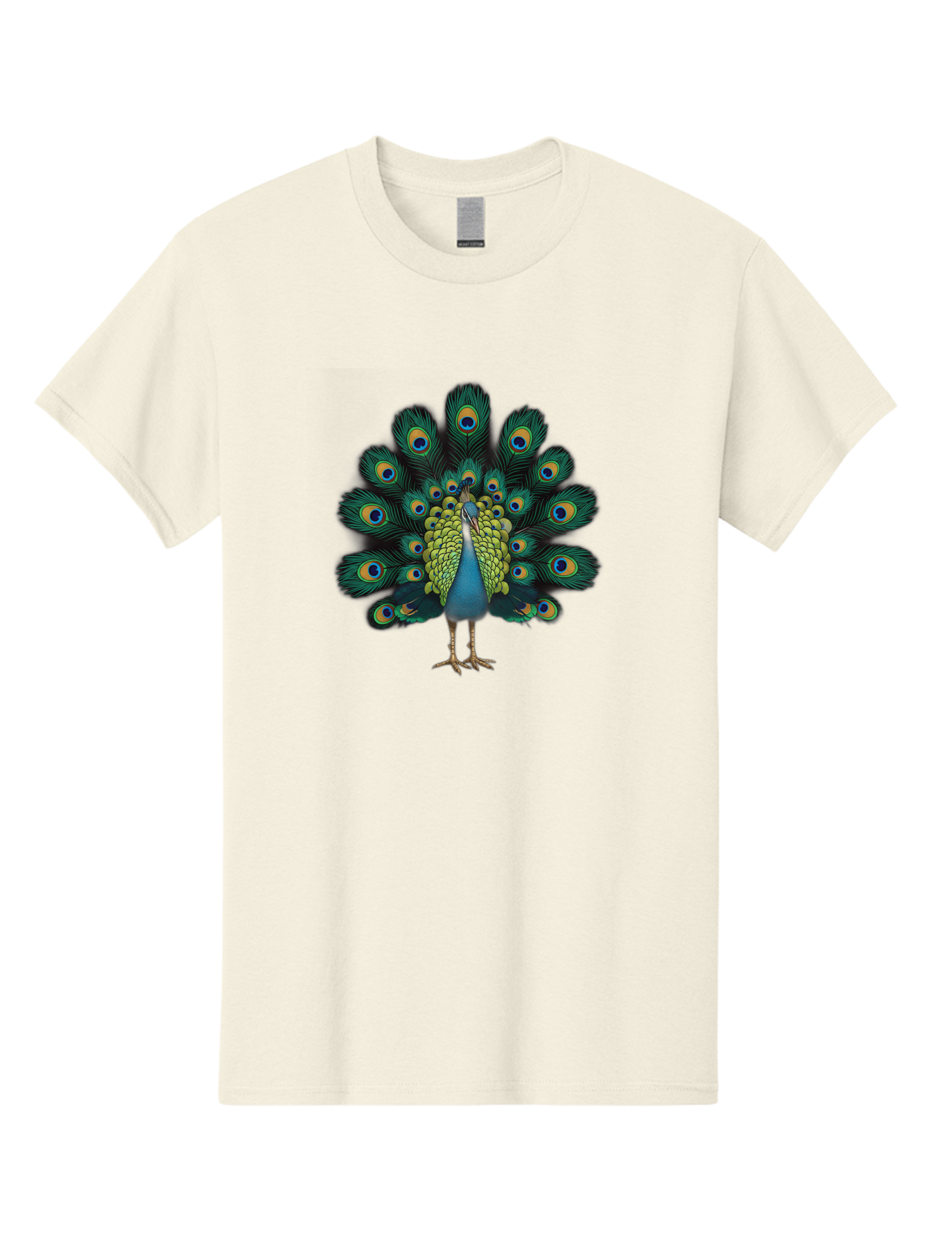 Peacock-29 Men'S Graphic Tee, 100% Cotton, Comfortable Casual Summer Wear, Machine Washable, Peacock Spreading Its Feathers, Vibrant Plumage, Blue And Gold Eye Spots, Turquoise Body, Majestic Bird, Exotic Beauty, Colorful Display, Bab091