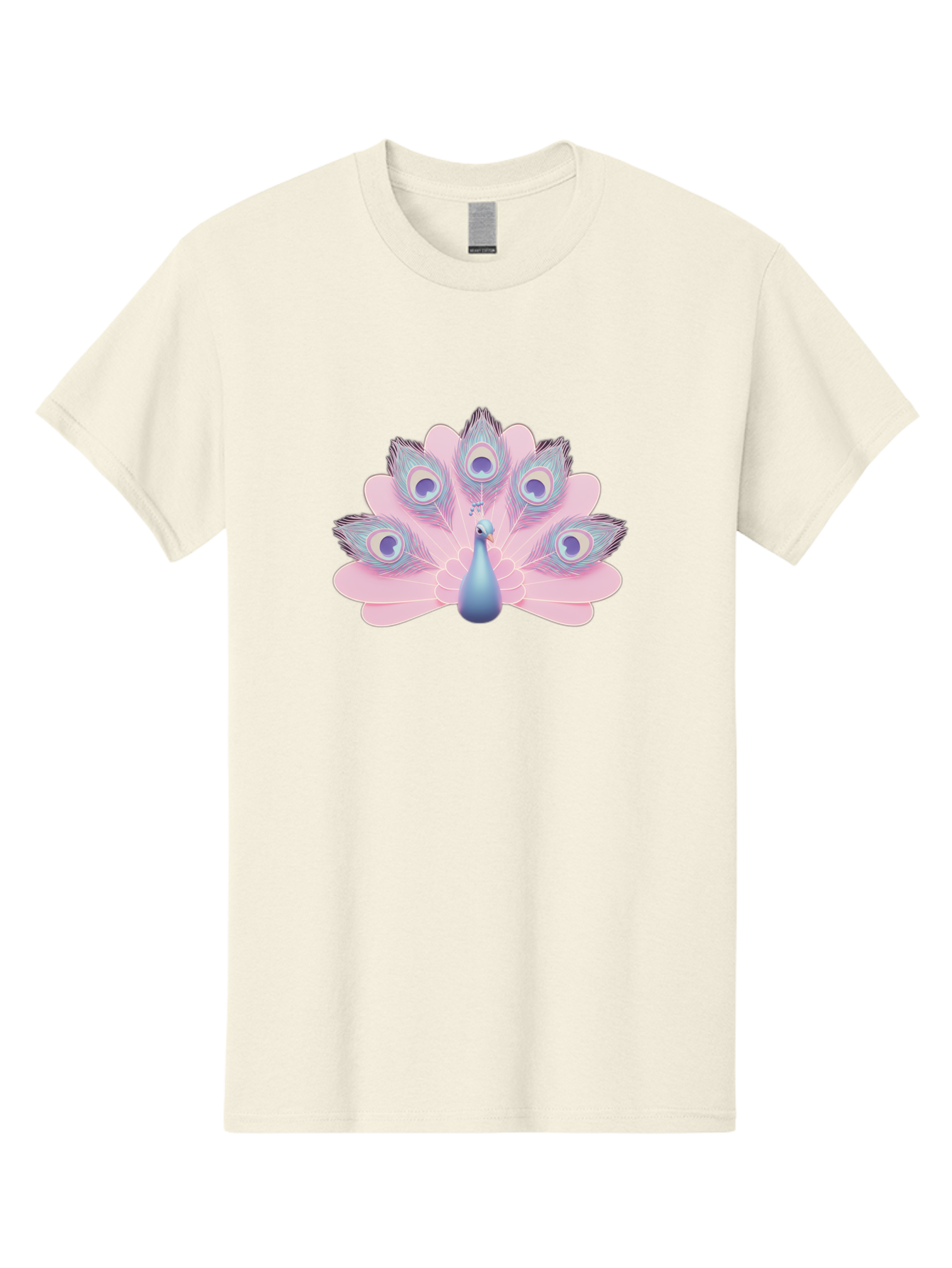 Peacock-3 Men'S Graphic Tee, 100% Cotton, Comfortable Casual Summer Wear, Machine Washable, Peacock Display, Vibrant Feathers, Blue And Pink Hues, Eye-Catching Pattern, Majestic Bird, Decorative Plumage, Colorful Illustration Bab092