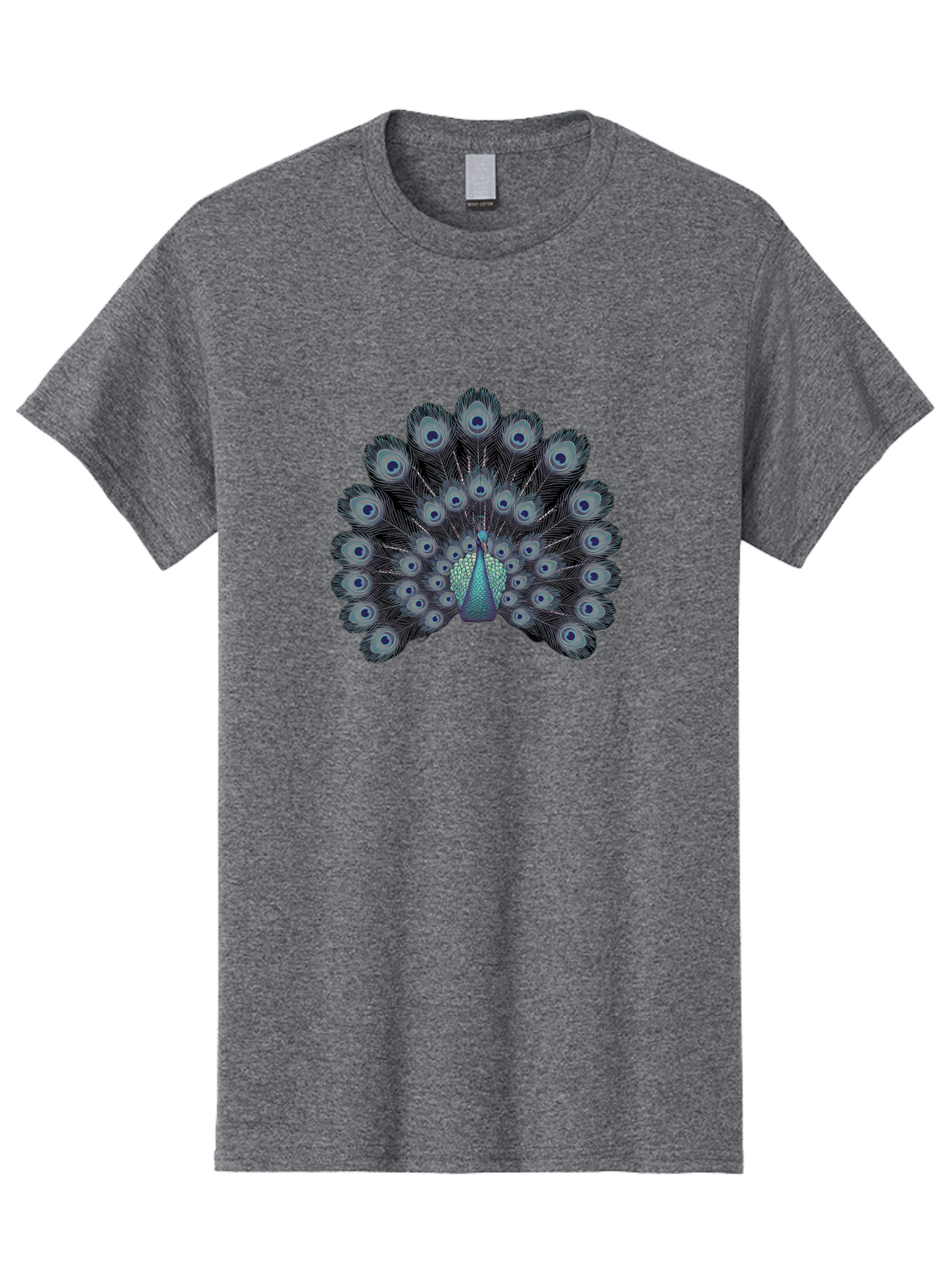 Peacock-5 Men'S Graphic Tee, 100% Cotton, Comfortable Casual Summer Wear, Machine Washable, Peacock, Blue Feathers, Feathers Spread, Bird Display, Eye-Catching, Iridescent, Blue Eyes, Feathered Friend, Nature'S Beauty, Majestic Bird Bab099