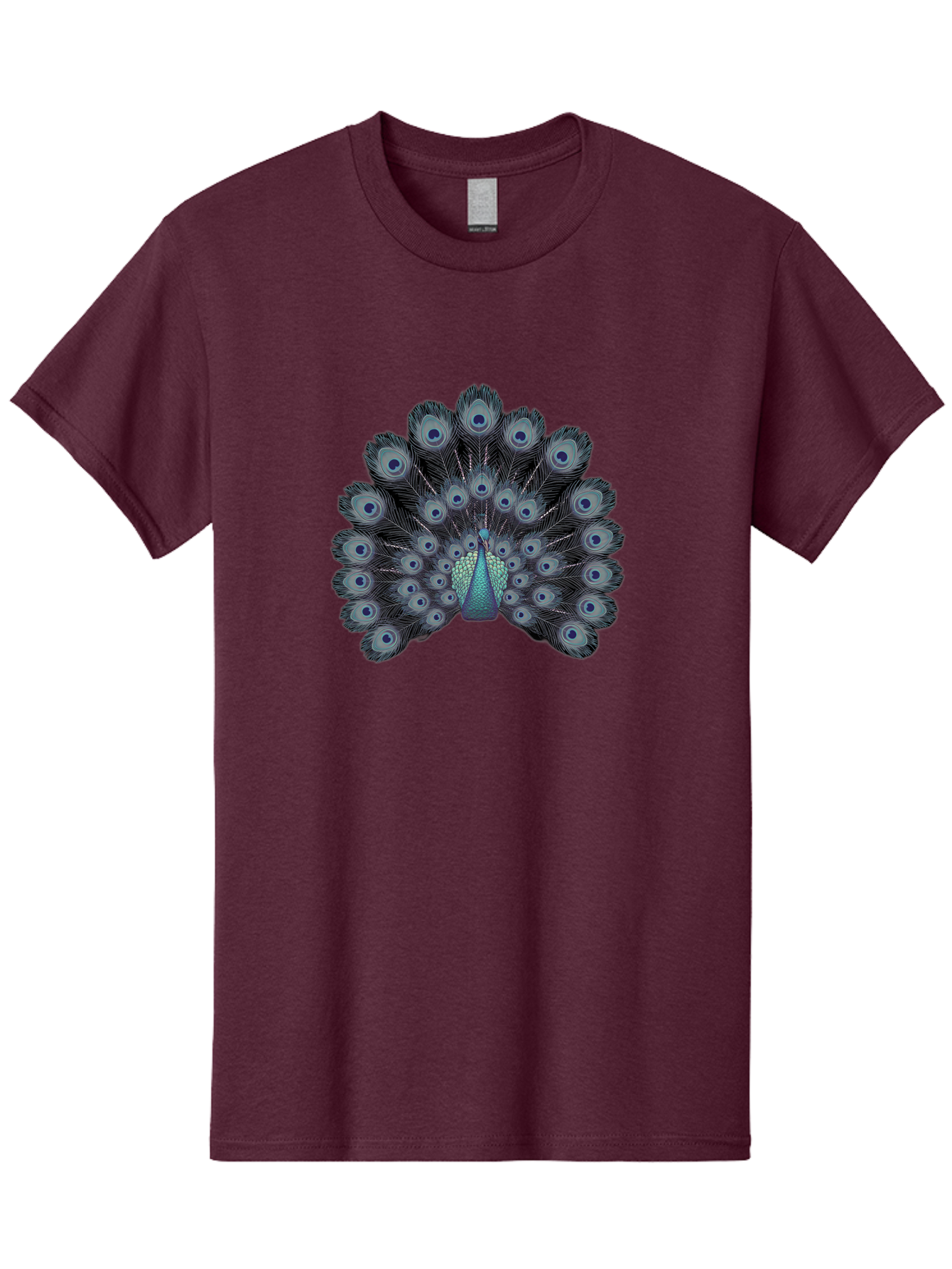 Peacock-5 Men'S Graphic Tee, 100% Cotton, Comfortable Casual Summer Wear, Machine Washable, Peacock, Blue Feathers, Feathers Spread, Bird Display, Eye-Catching, Iridescent, Blue Eyes, Feathered Friend, Nature'S Beauty, Majestic Bird Bab099