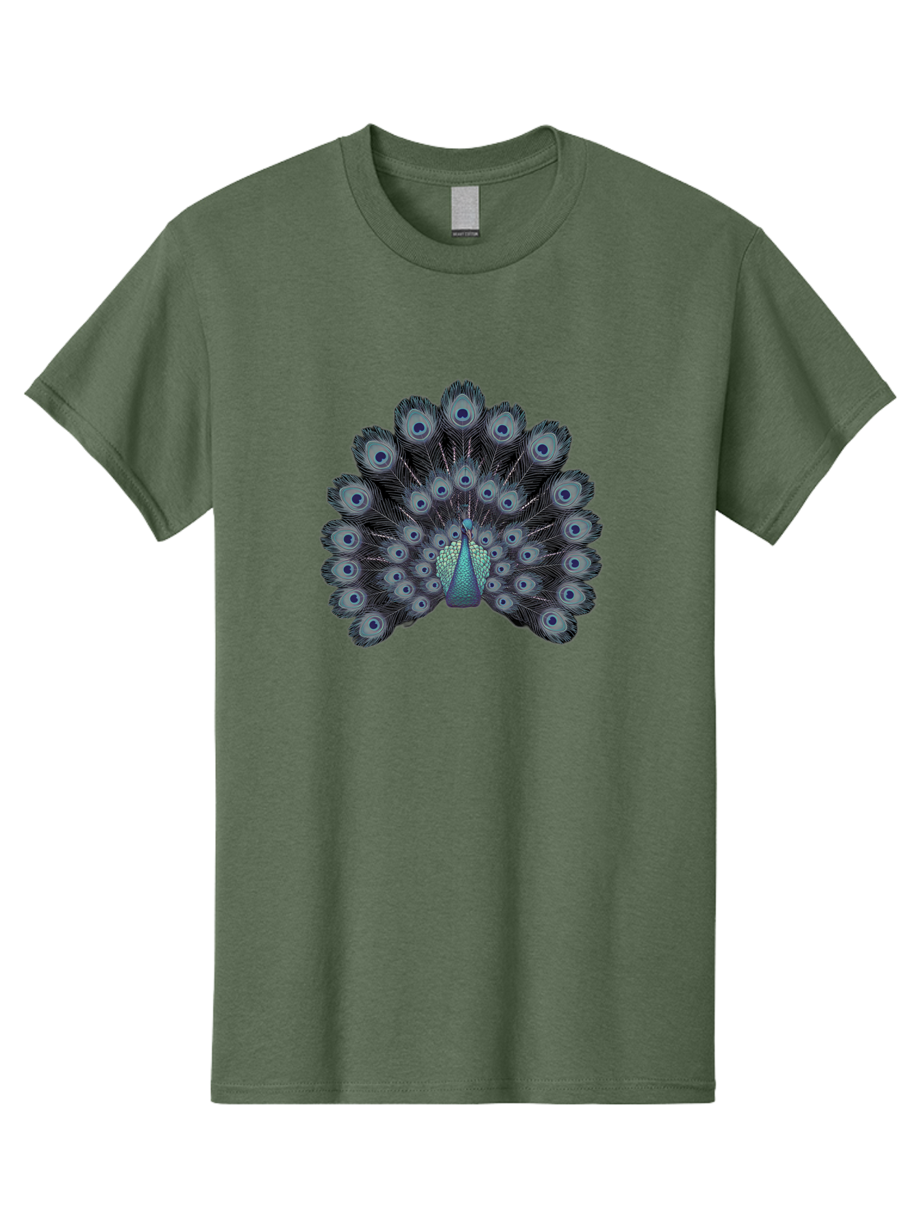 Peacock-5 Men'S Graphic Tee, 100% Cotton, Comfortable Casual Summer Wear, Machine Washable, Peacock, Blue Feathers, Feathers Spread, Bird Display, Eye-Catching, Iridescent, Blue Eyes, Feathered Friend, Nature'S Beauty, Majestic Bird Bab099