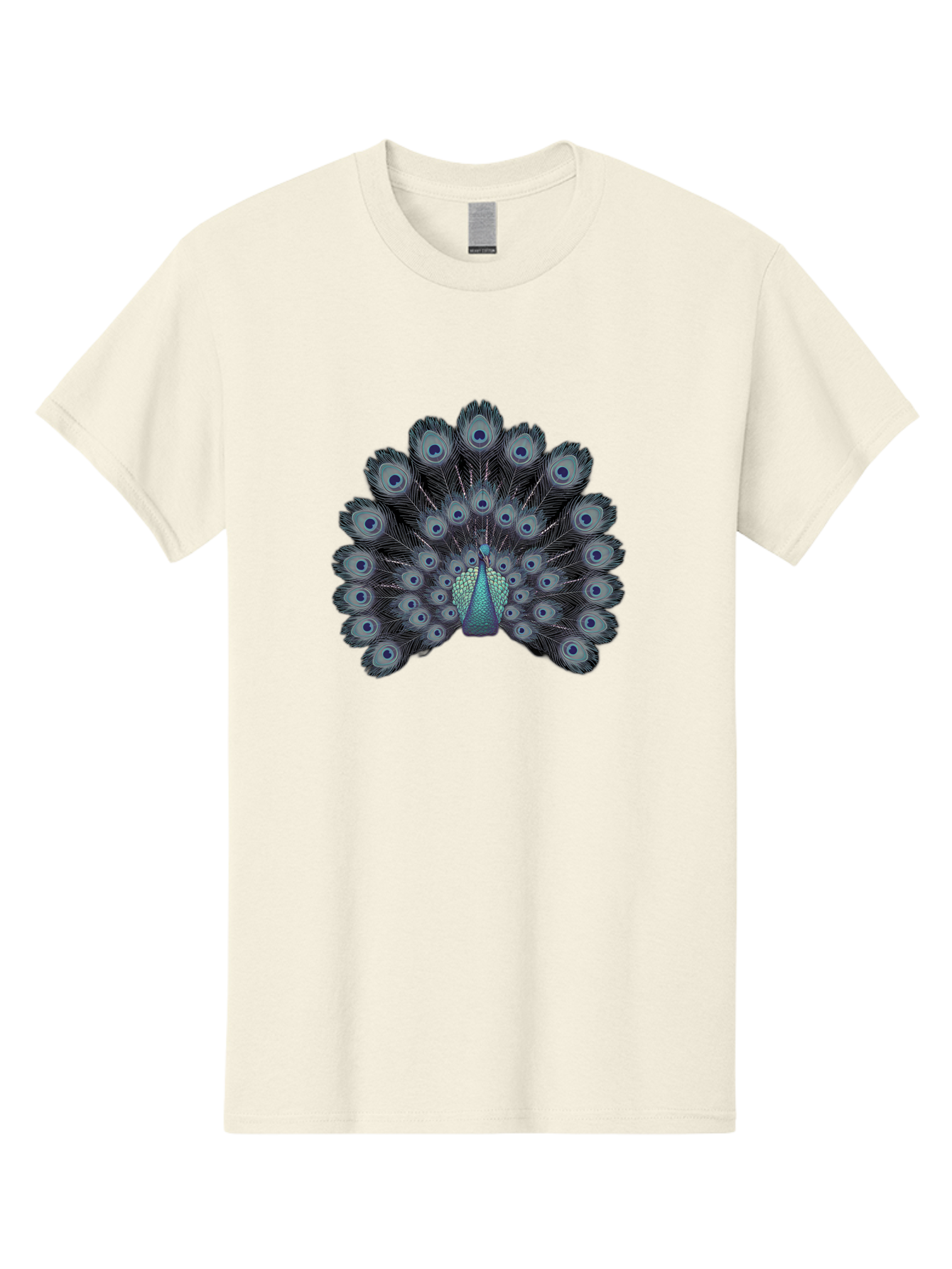 Peacock-5 Men'S Graphic Tee, 100% Cotton, Comfortable Casual Summer Wear, Machine Washable, Peacock, Blue Feathers, Feathers Spread, Bird Display, Eye-Catching, Iridescent, Blue Eyes, Feathered Friend, Nature'S Beauty, Majestic Bird Bab099