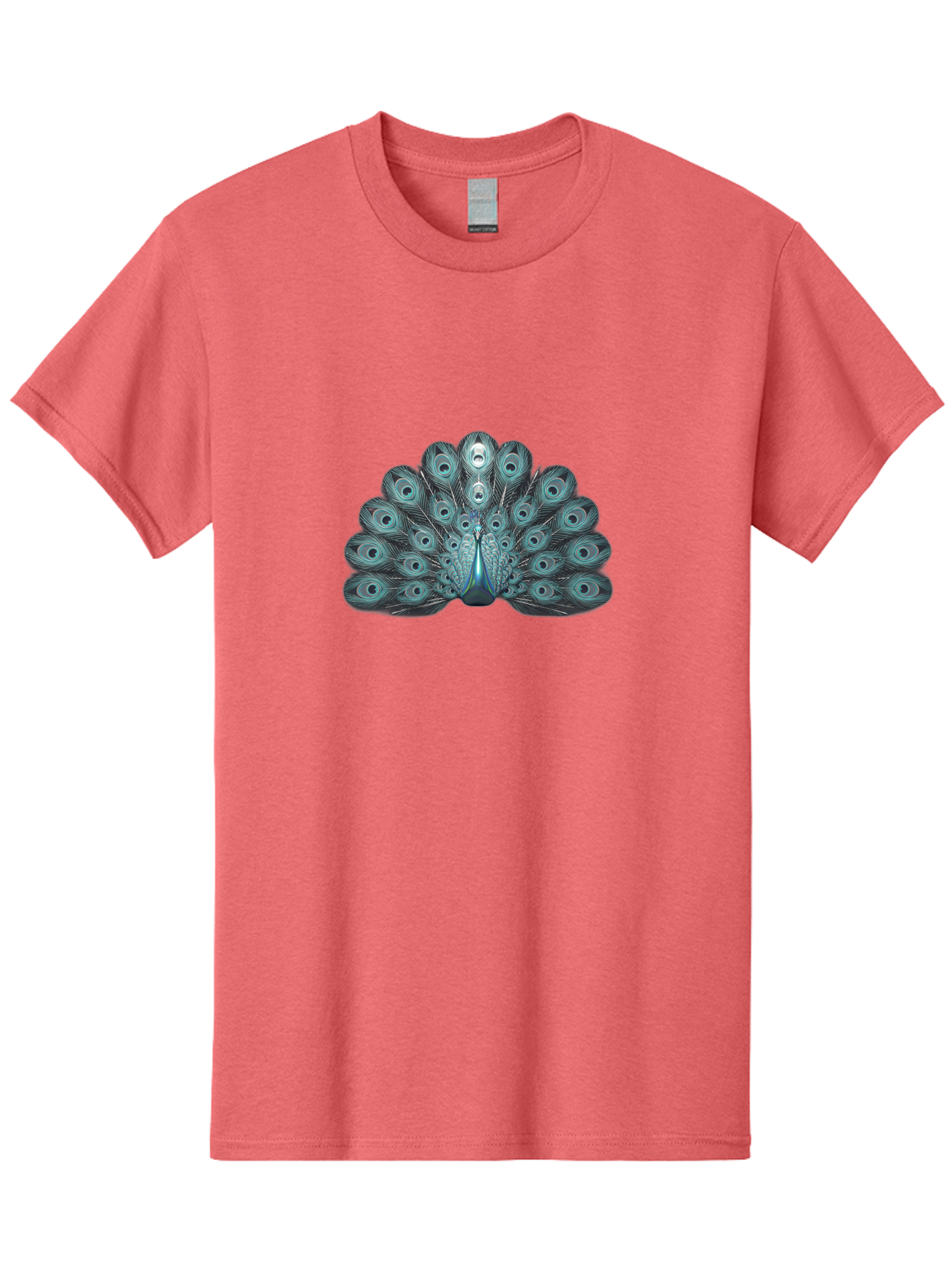 Peacock-6 Men'S Graphic Tee, 100% Cotton, Comfortable Casual Summer Wear, Machine Washable, Peacock, Blue Feathers, Eye Spots, Vibrant Colors, Majestic Bird, Feathered Creature, Ornate Plumage, Wildlife, Exotic Animal, Birdwatching, Bab100