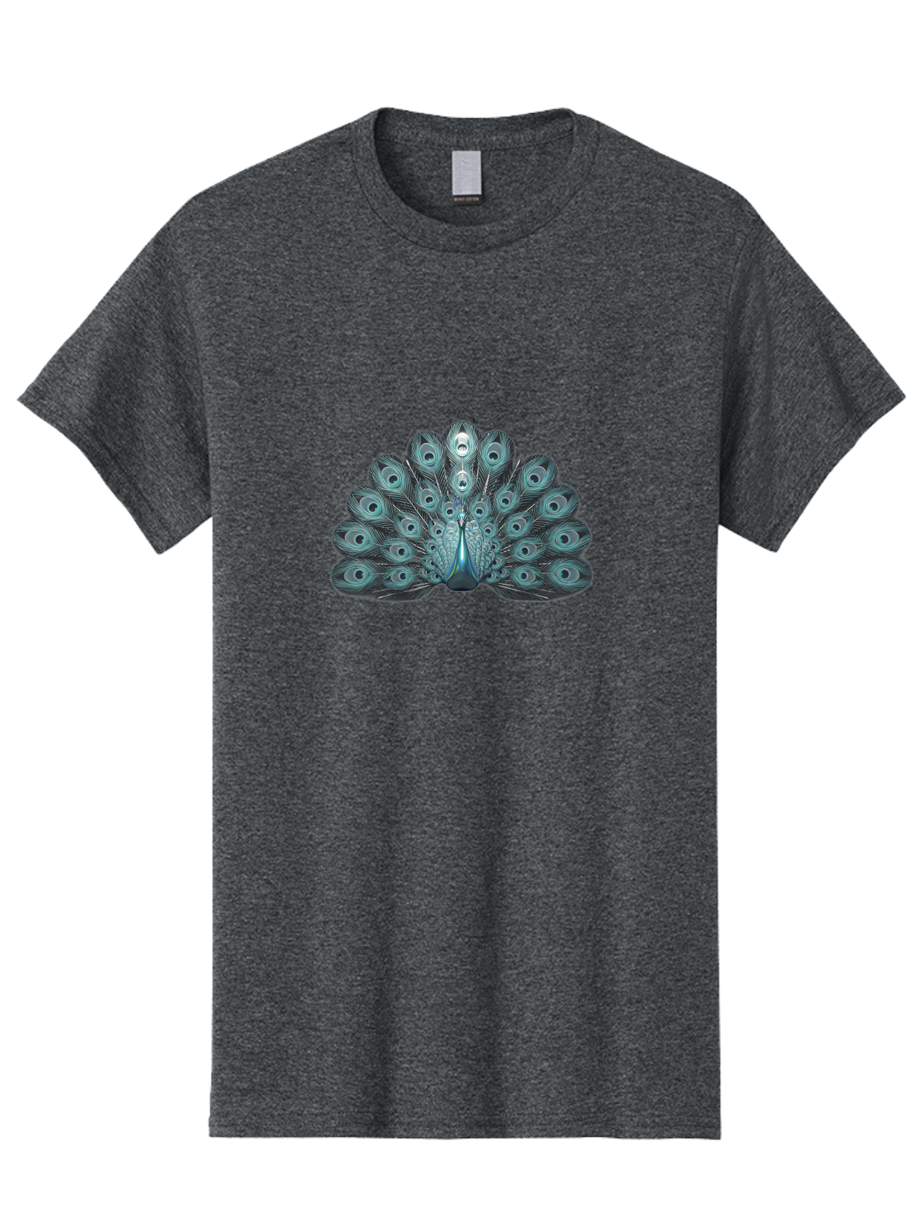 Peacock-6 Men'S Graphic Tee, 100% Cotton, Comfortable Casual Summer Wear, Machine Washable, Peacock, Blue Feathers, Eye Spots, Vibrant Colors, Majestic Bird, Feathered Creature, Ornate Plumage, Wildlife, Exotic Animal, Birdwatching, Bab100