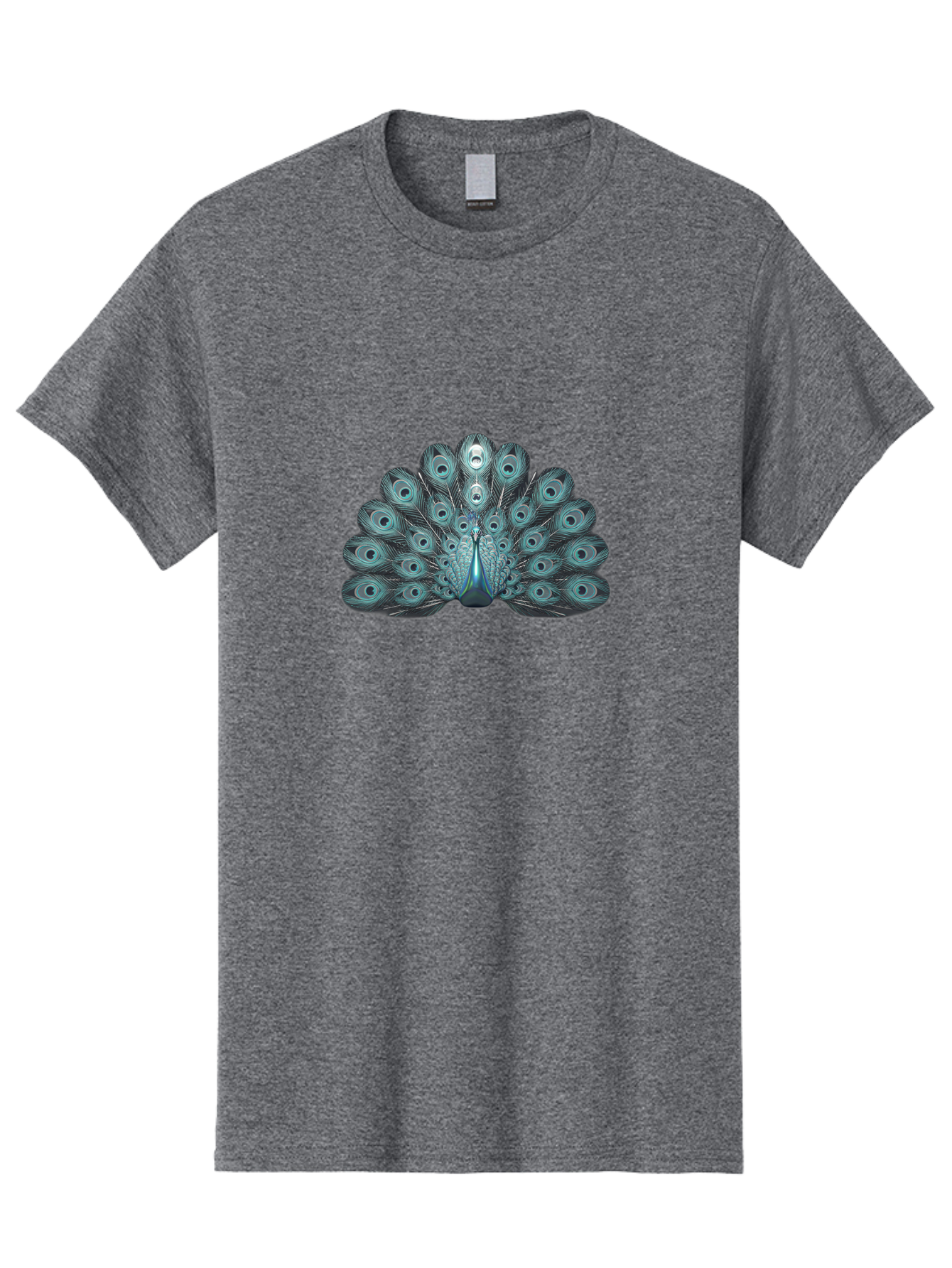 Peacock-6 Men'S Graphic Tee, 100% Cotton, Comfortable Casual Summer Wear, Machine Washable, Peacock, Blue Feathers, Eye Spots, Vibrant Colors, Majestic Bird, Feathered Creature, Ornate Plumage, Wildlife, Exotic Animal, Birdwatching, Bab100