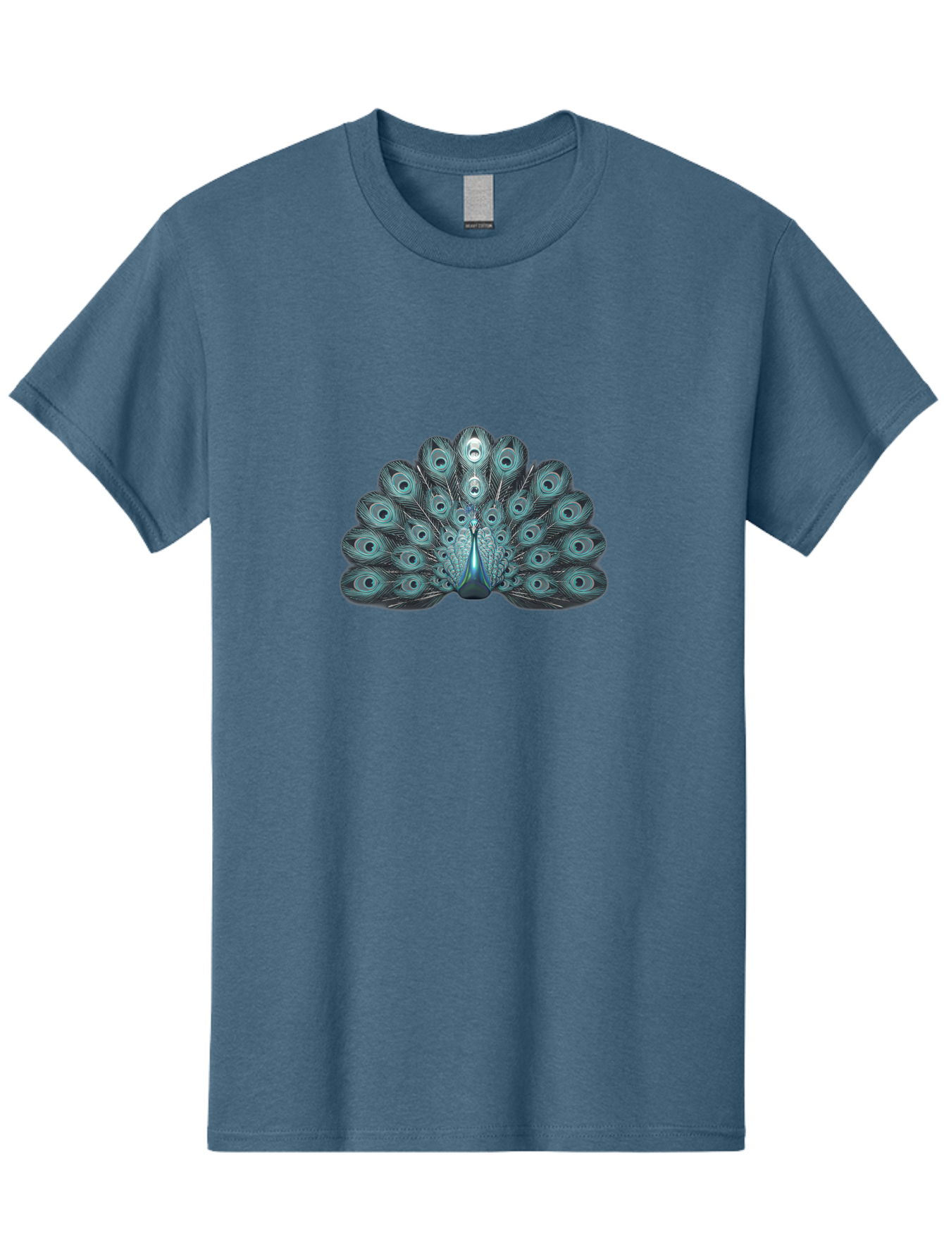Peacock-6 Men'S Graphic Tee, 100% Cotton, Comfortable Casual Summer Wear, Machine Washable, Peacock, Blue Feathers, Eye Spots, Vibrant Colors, Majestic Bird, Feathered Creature, Ornate Plumage, Wildlife, Exotic Animal, Birdwatching, Bab100