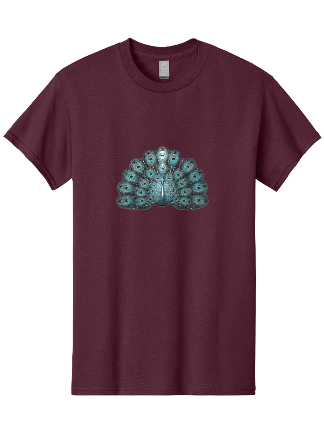 Peacock-6 Men'S Graphic Tee, 100% Cotton, Comfortable Casual Summer Wear, Machine Washable, Peacock, Blue Feathers, Eye Spots, Vibrant Colors, Majestic Bird, Feathered Creature, Ornate Plumage, Wildlife, Exotic Animal, Birdwatching, Bab100