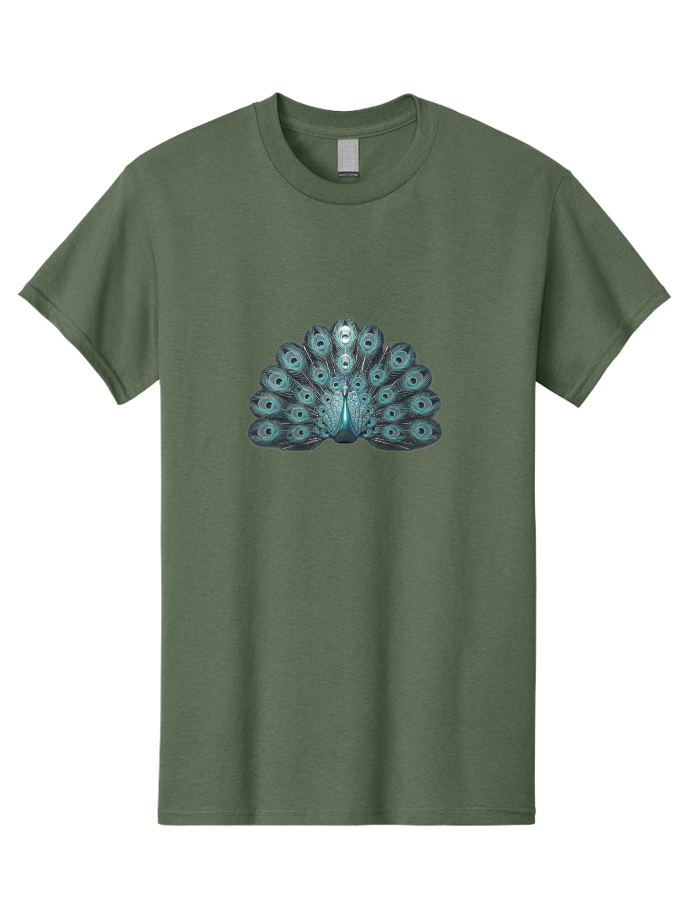 Peacock-6 Men'S Graphic Tee, 100% Cotton, Comfortable Casual Summer Wear, Machine Washable, Peacock, Blue Feathers, Eye Spots, Vibrant Colors, Majestic Bird, Feathered Creature, Ornate Plumage, Wildlife, Exotic Animal, Birdwatching, Bab100