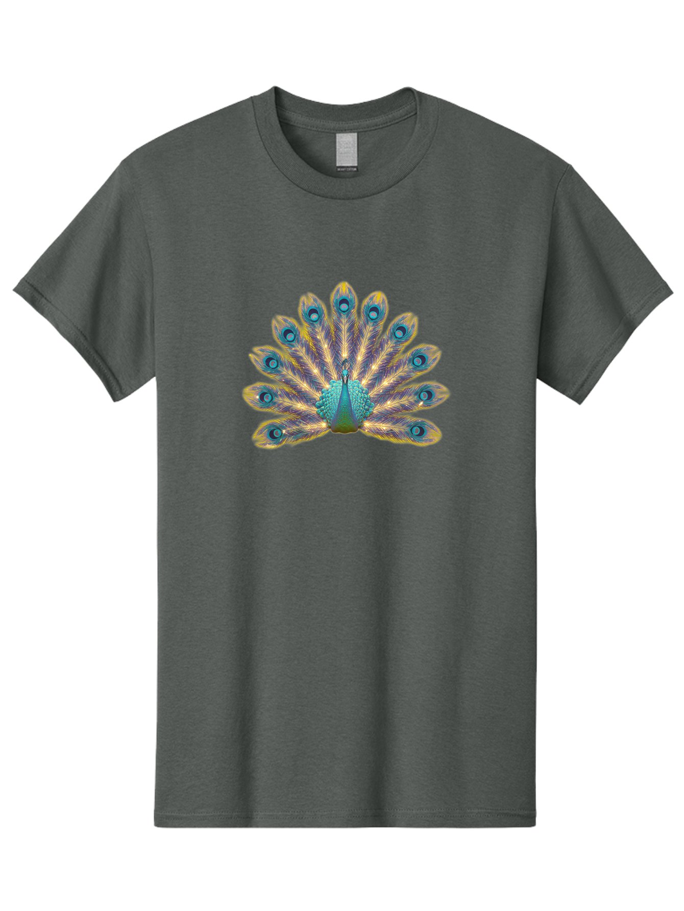 Peacock-7 Men'S Graphic Tee, 100% Cotton, Comfortable Casual Summer Wear, Machine Washable, Vibrant Feathers, Blue And Yellow Plumage, Iridescent Colors, Intricate Patterns, Majestic Bird, Courtship Display, Exotic Wildlife, Bab101