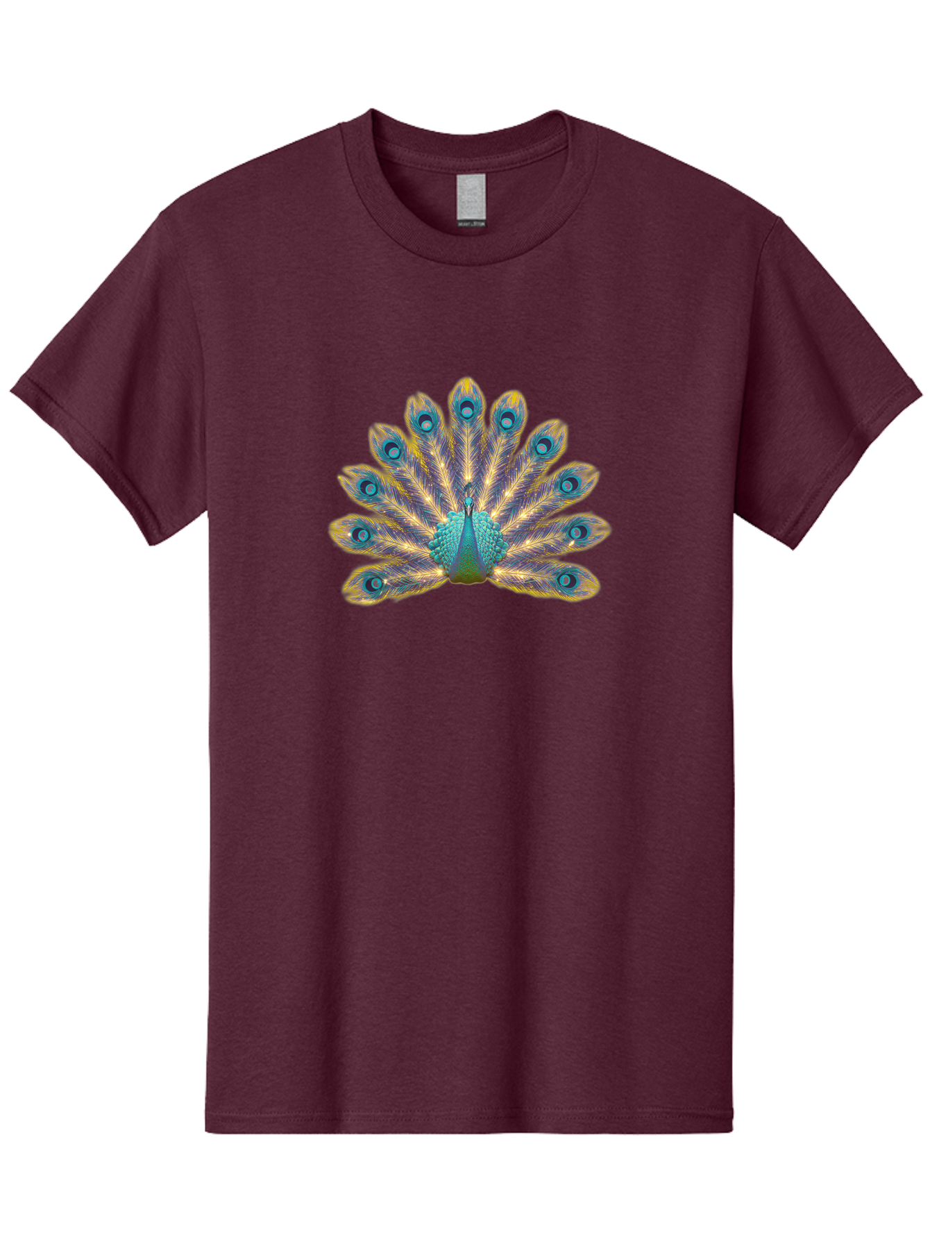 Peacock-7 Men'S Graphic Tee, 100% Cotton, Comfortable Casual Summer Wear, Machine Washable, Vibrant Feathers, Blue And Yellow Plumage, Iridescent Colors, Intricate Patterns, Majestic Bird, Courtship Display, Exotic Wildlife, Bab101