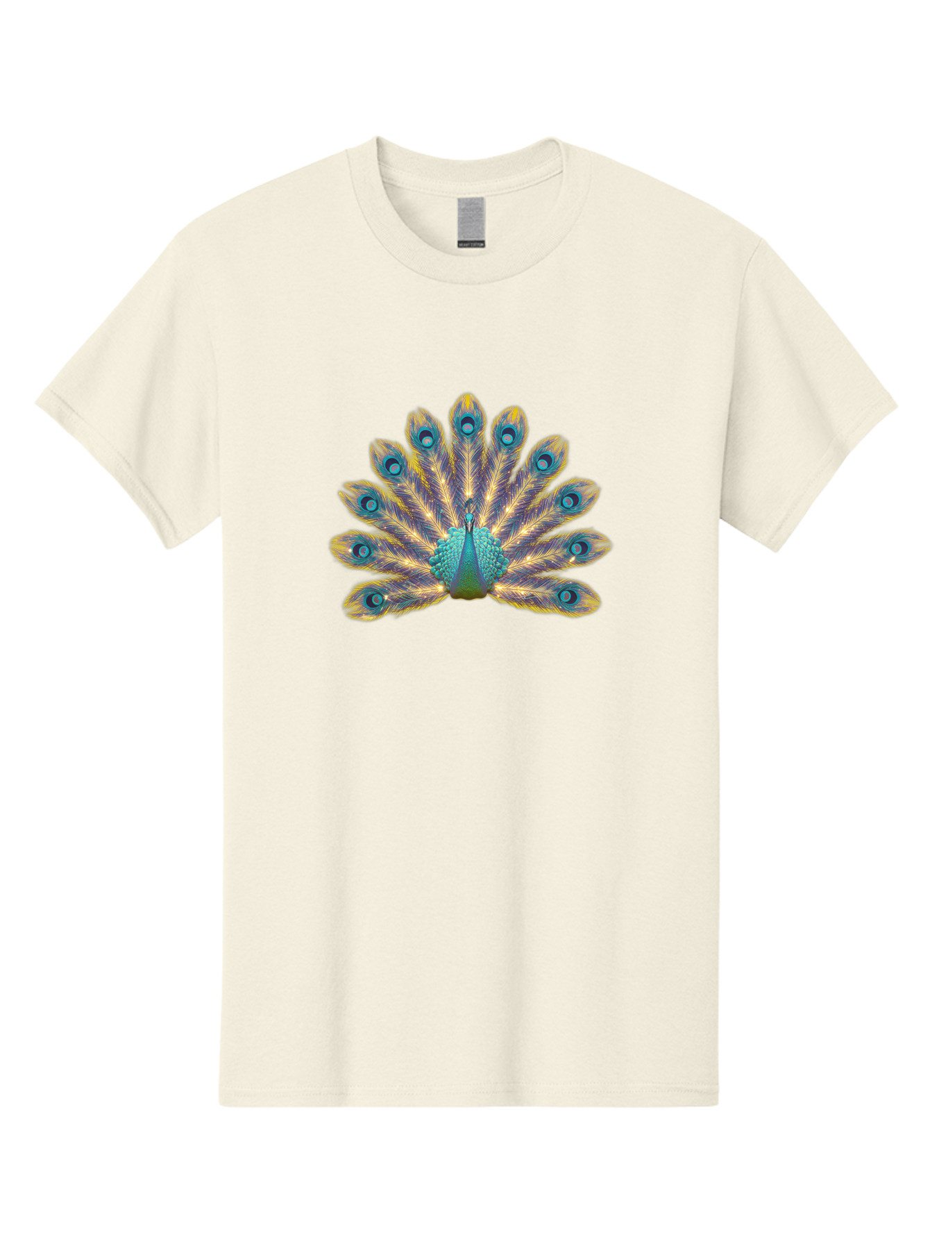 Peacock-7 Men'S Graphic Tee, 100% Cotton, Comfortable Casual Summer Wear, Machine Washable, Vibrant Feathers, Blue And Yellow Plumage, Iridescent Colors, Intricate Patterns, Majestic Bird, Courtship Display, Exotic Wildlife, Bab101