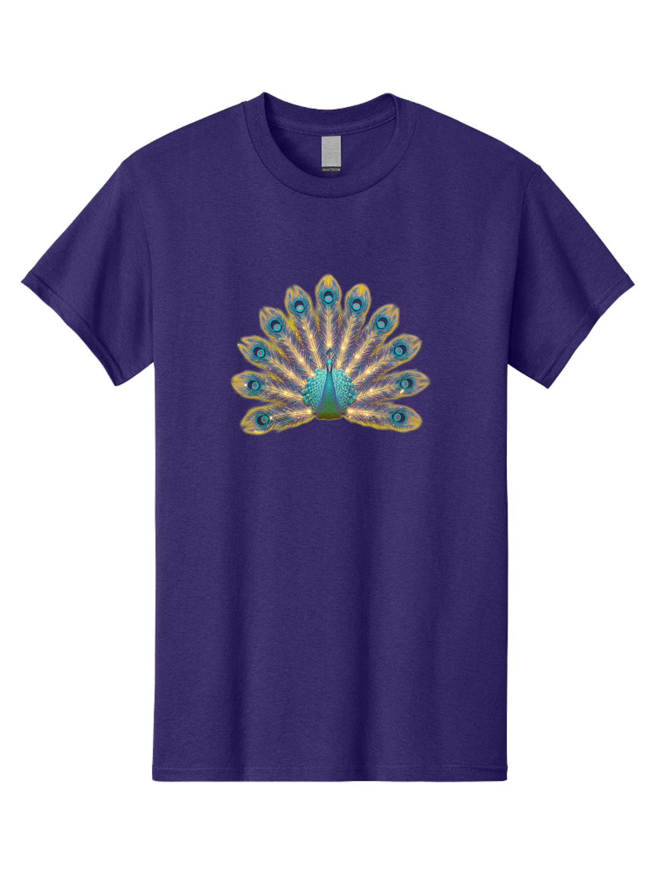 Peacock-7 Men'S Graphic Tee, 100% Cotton, Comfortable Casual Summer Wear, Machine Washable, Vibrant Feathers, Blue And Yellow Plumage, Iridescent Colors, Intricate Patterns, Majestic Bird, Courtship Display, Exotic Wildlife, Bab101