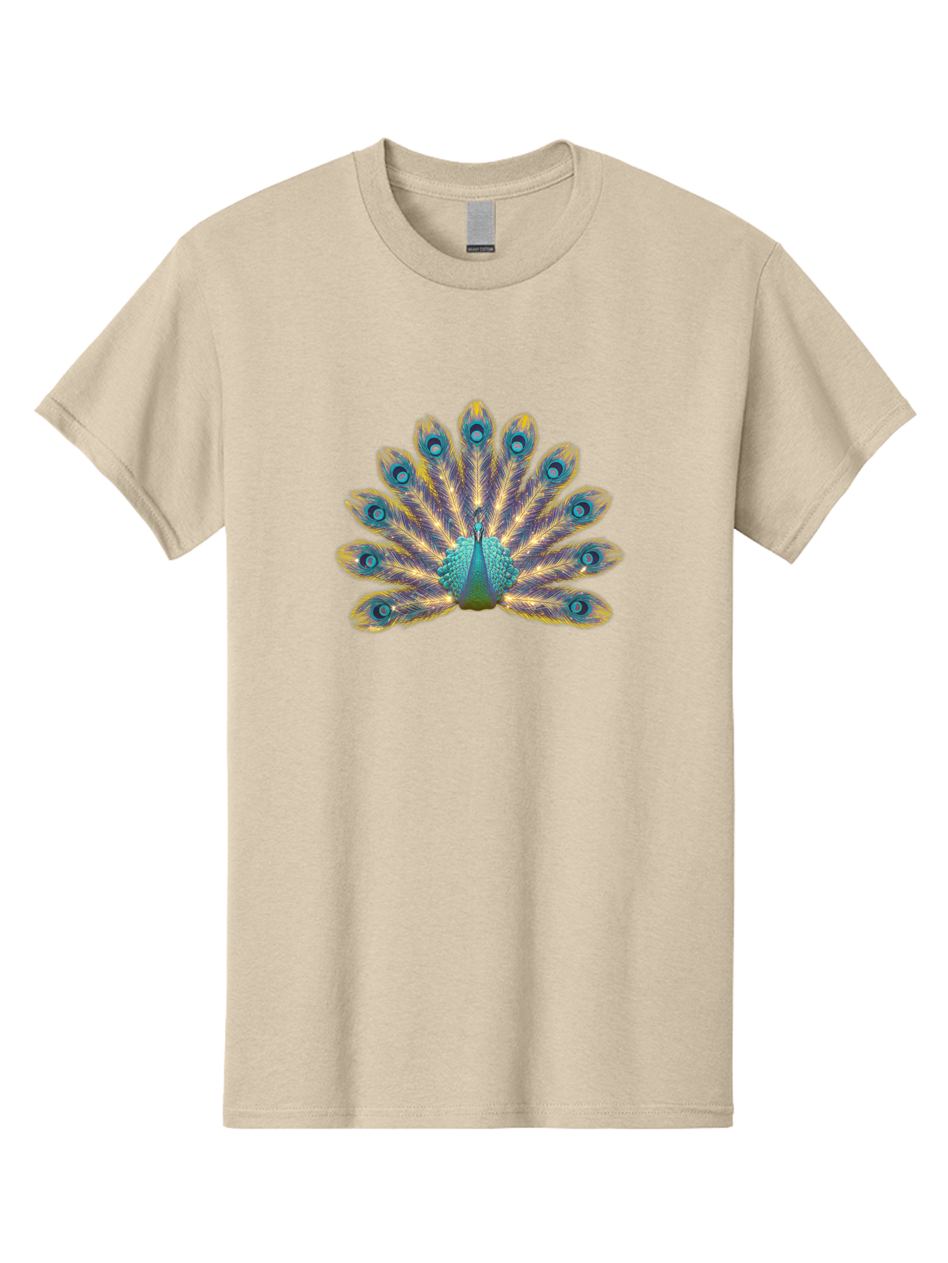 Peacock-7 Men'S Graphic Tee, 100% Cotton, Comfortable Casual Summer Wear, Machine Washable, Vibrant Feathers, Blue And Yellow Plumage, Iridescent Colors, Intricate Patterns, Majestic Bird, Courtship Display, Exotic Wildlife, Bab101