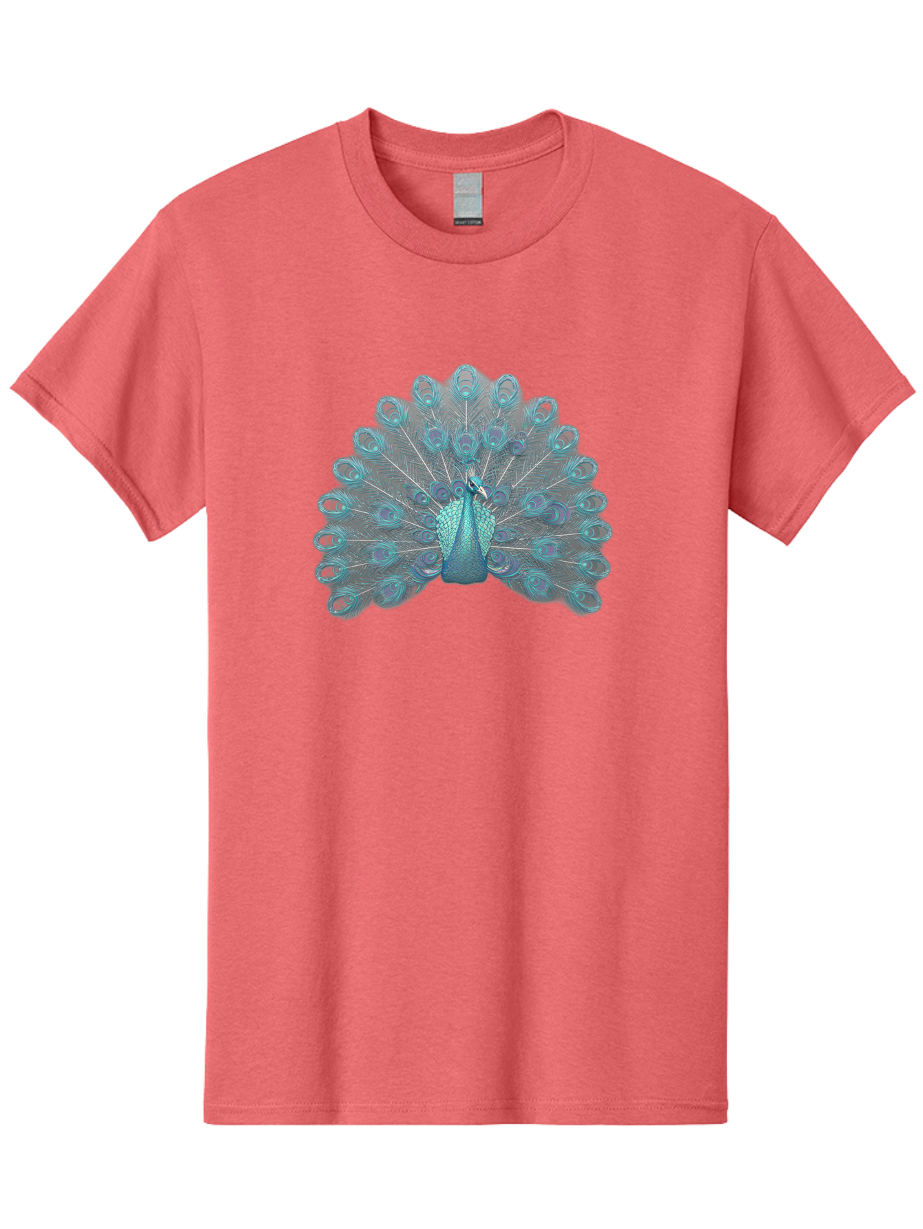 Peacock-8 Men'S Graphic Tee, 100% Cotton, Comfortable Casual Summer Wear, Machine Washable, Blue Peacock, Bird'S Plumage, Feathered Friend, Exotic Bird, Vibrant Colors, Eye-Catching Pattern, Wildlife Photography, Blue Feathers Bab102