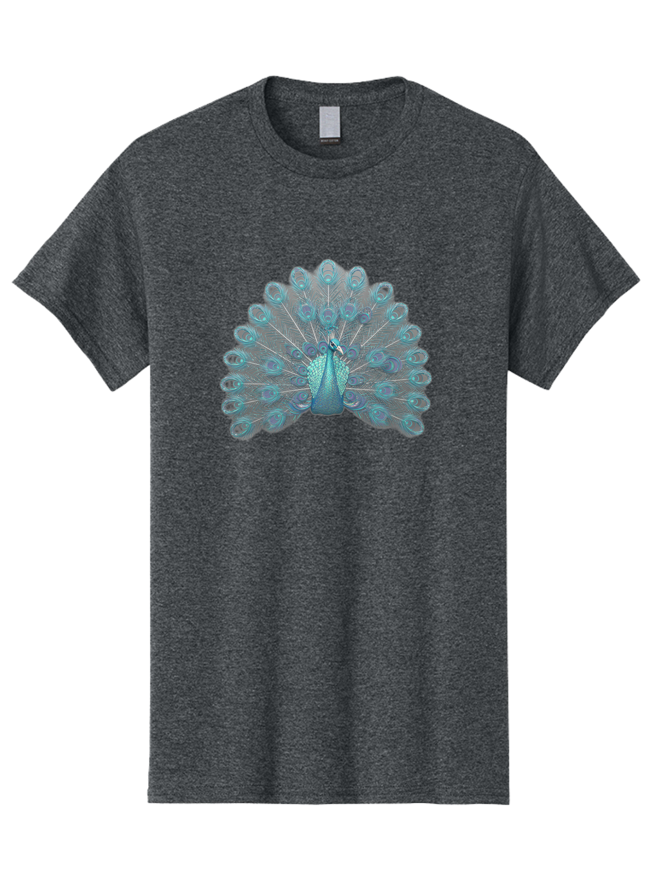 Peacock-8 Men'S Graphic Tee, 100% Cotton, Comfortable Casual Summer Wear, Machine Washable, Blue Peacock, Bird'S Plumage, Feathered Friend, Exotic Bird, Vibrant Colors, Eye-Catching Pattern, Wildlife Photography, Blue Feathers Bab102