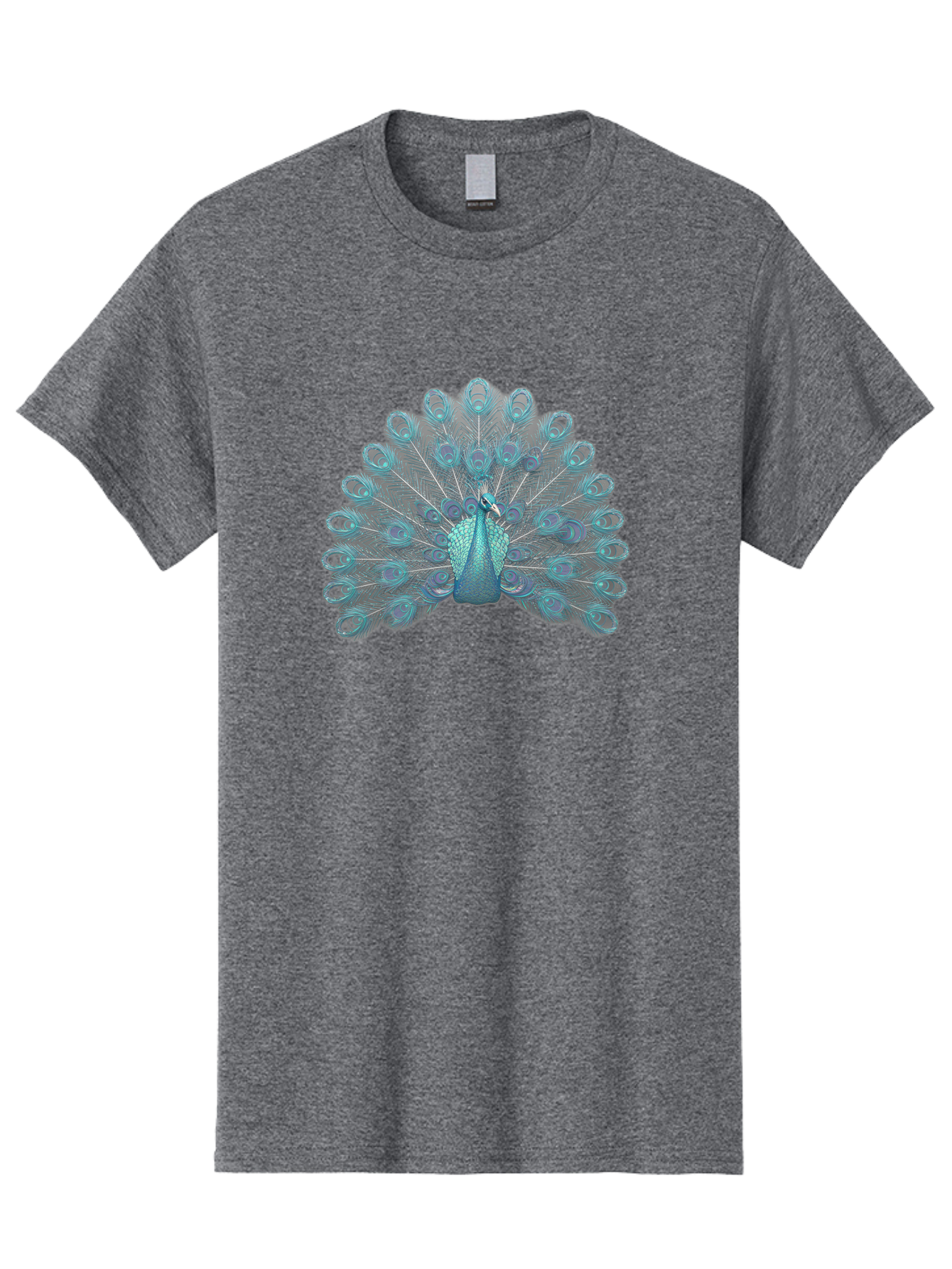 Peacock-8 Men'S Graphic Tee, 100% Cotton, Comfortable Casual Summer Wear, Machine Washable, Blue Peacock, Bird'S Plumage, Feathered Friend, Exotic Bird, Vibrant Colors, Eye-Catching Pattern, Wildlife Photography, Blue Feathers Bab102