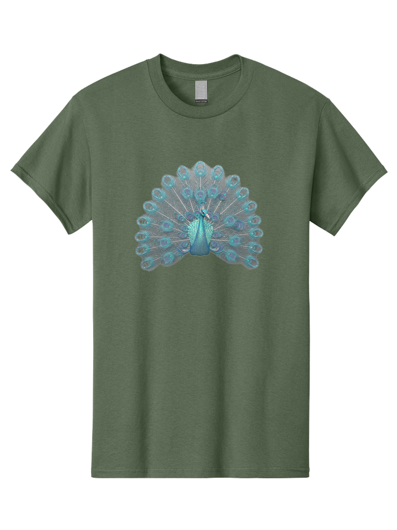 Peacock-8 Men'S Graphic Tee, 100% Cotton, Comfortable Casual Summer Wear, Machine Washable, Blue Peacock, Bird'S Plumage, Feathered Friend, Exotic Bird, Vibrant Colors, Eye-Catching Pattern, Wildlife Photography, Blue Feathers Bab102