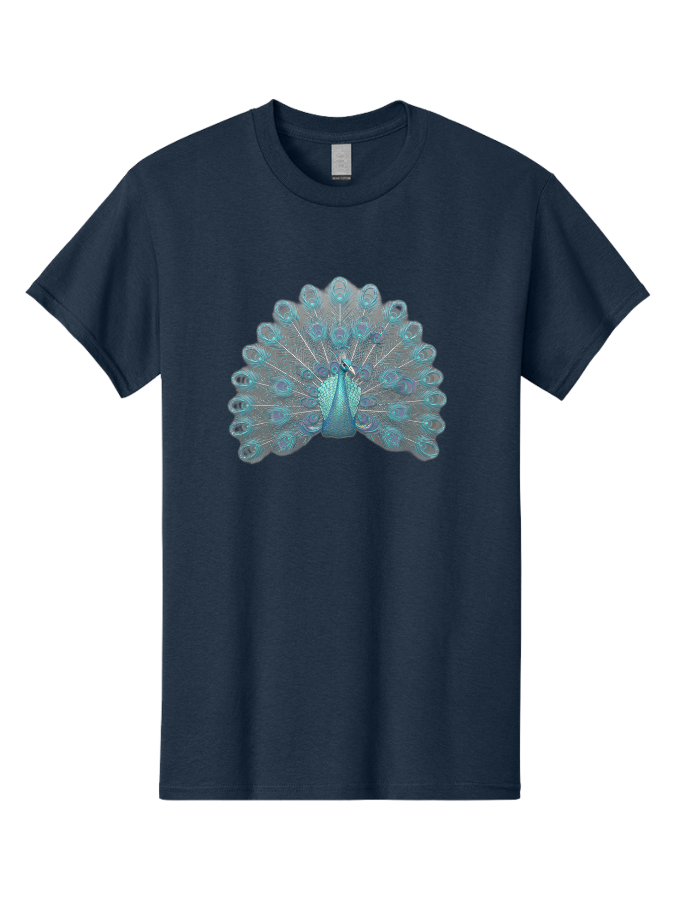 Peacock-8 Men'S Graphic Tee, 100% Cotton, Comfortable Casual Summer Wear, Machine Washable, Blue Peacock, Bird'S Plumage, Feathered Friend, Exotic Bird, Vibrant Colors, Eye-Catching Pattern, Wildlife Photography, Blue Feathers Bab102